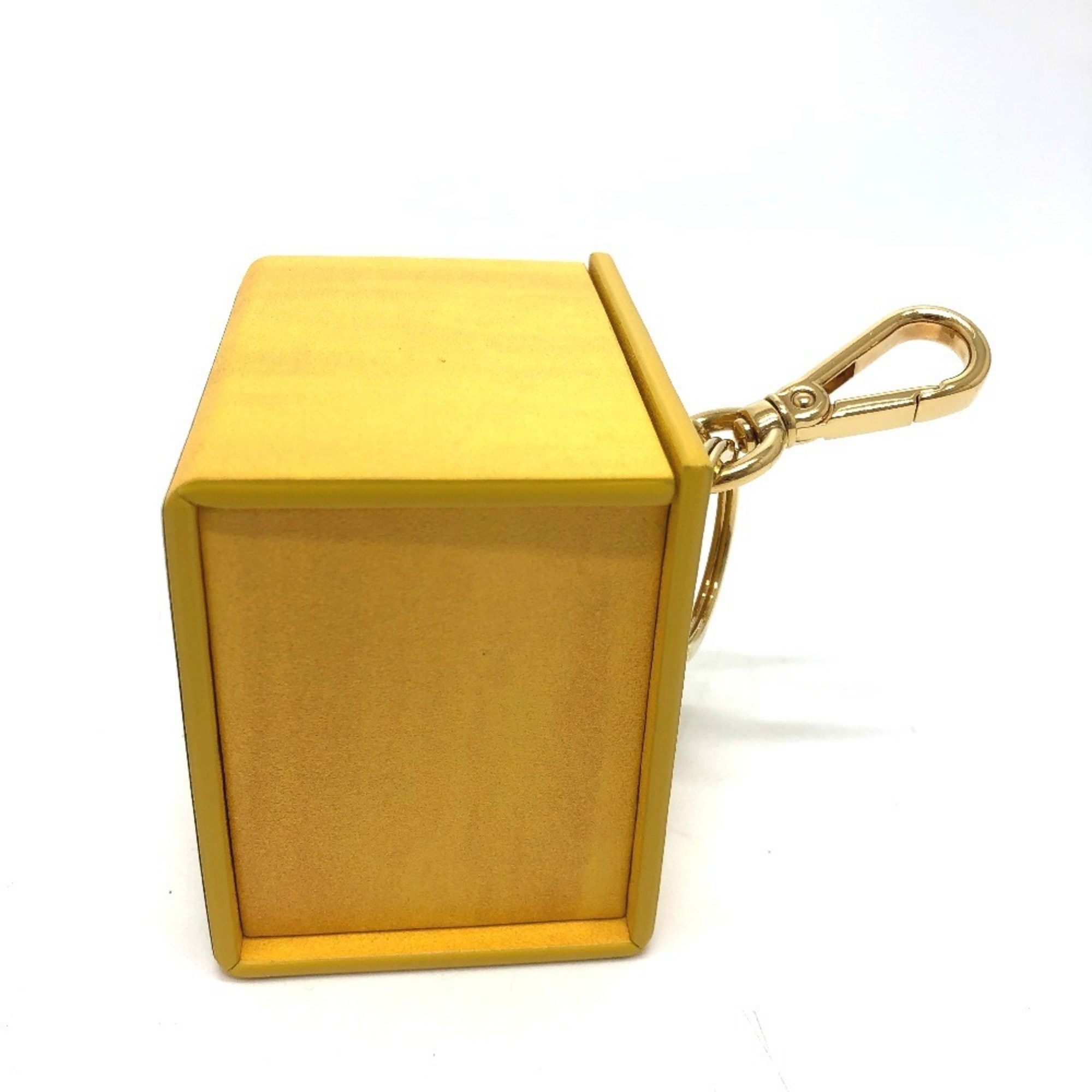 Fendi FENDI 7AR894 Accessory Box Charm Keychain Leather Women's Yellow Size ONE SIZE - 3 Thumbnail