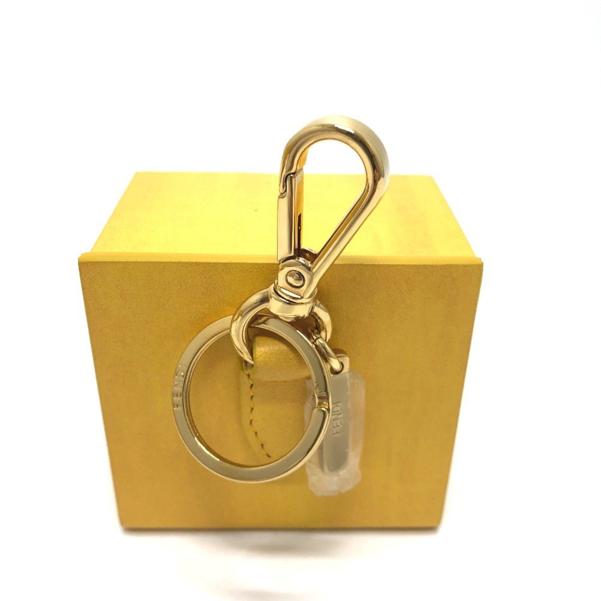 Fendi FENDI 7AR894 Accessory Box Charm Keychain Leather Women's Yellow Size ONE SIZE - 2 Thumbnail
