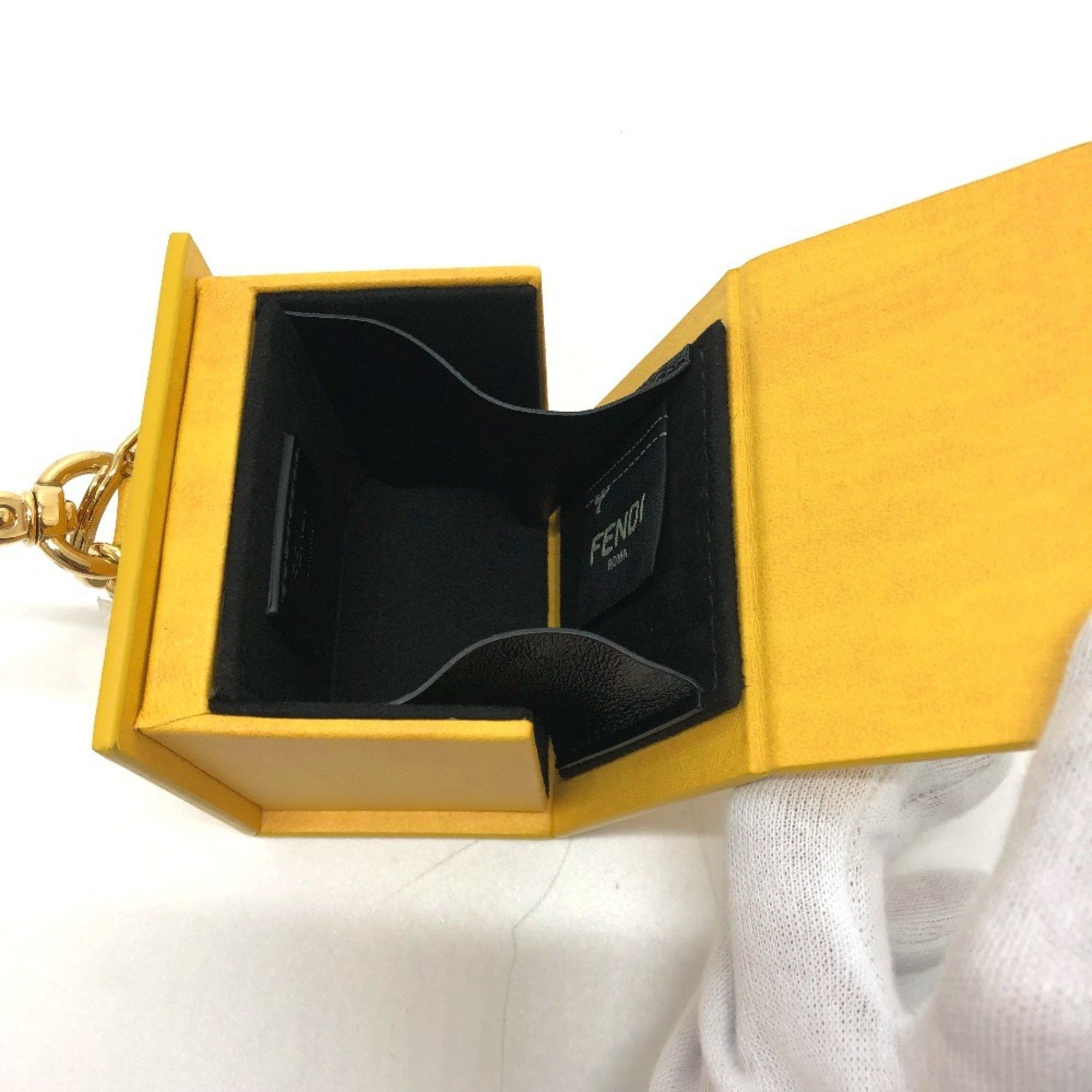 Fendi FENDI 7AR894 Accessory Box Charm Keychain Leather Women's Yellow Size ONE SIZE - 6 Thumbnail