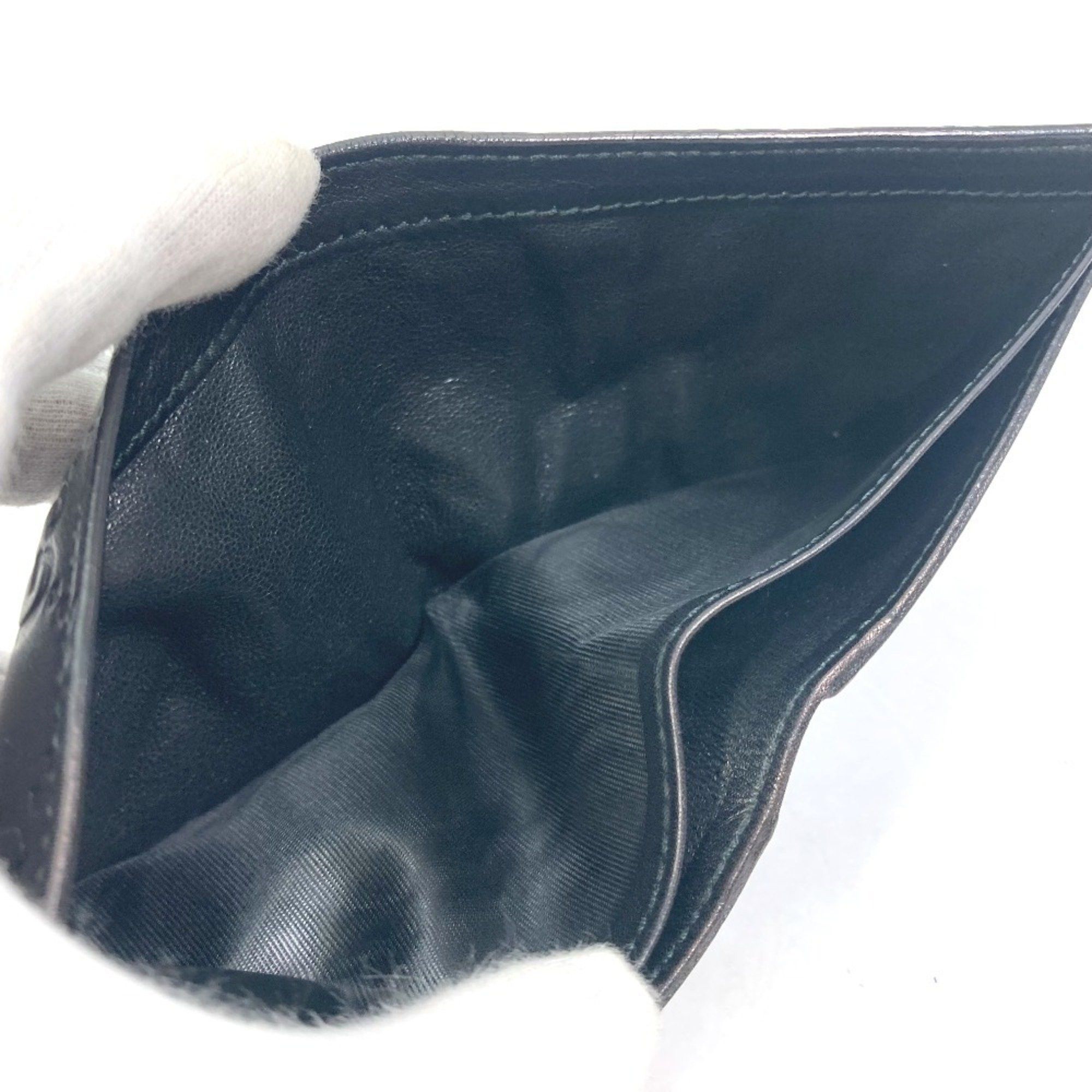 Gucci GUCCI 145754 Compact Wallet GG Guccissima Billfold Bi-fold Shima Leather Men's Black Size ONE SIZE - 6 Thumbnail