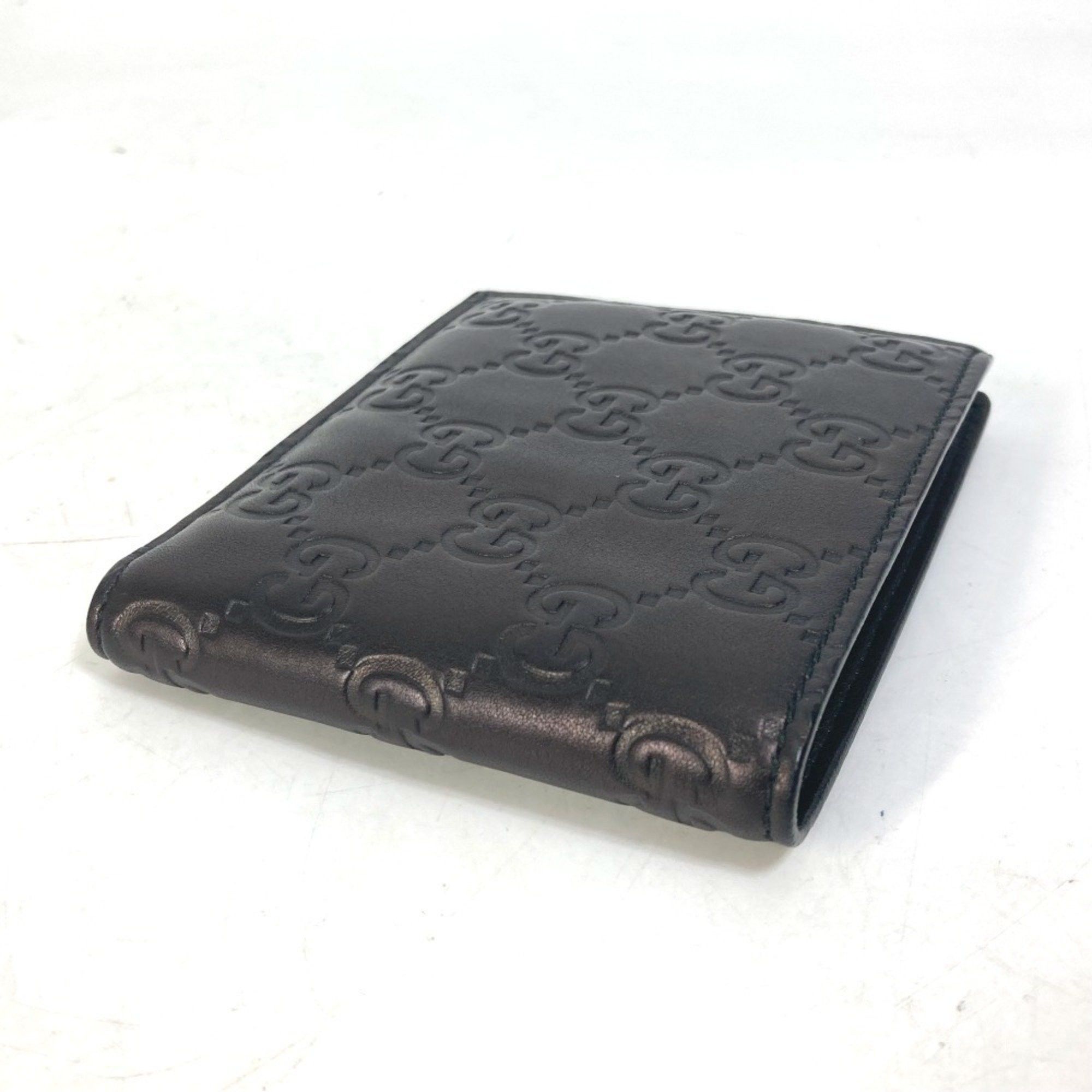 Gucci GUCCI 145754 Compact Wallet GG Guccissima Billfold Bi-fold Shima Leather Men's Black Size ONE SIZE - 4 Thumbnail