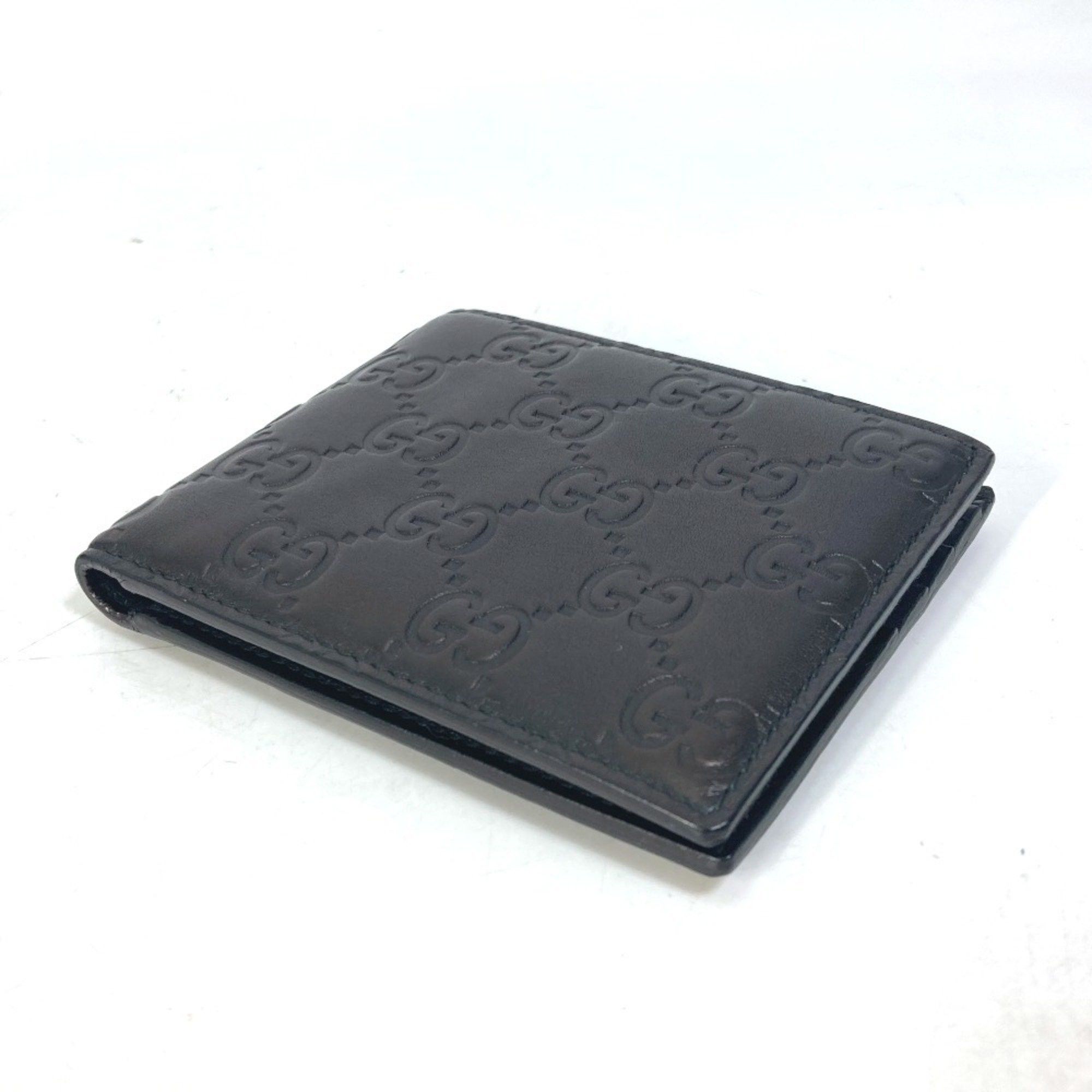 Gucci GUCCI 145754 Compact Wallet GG Guccissima Billfold Bi-fold Shima Leather Men's Black Size ONE SIZE - 3 Thumbnail