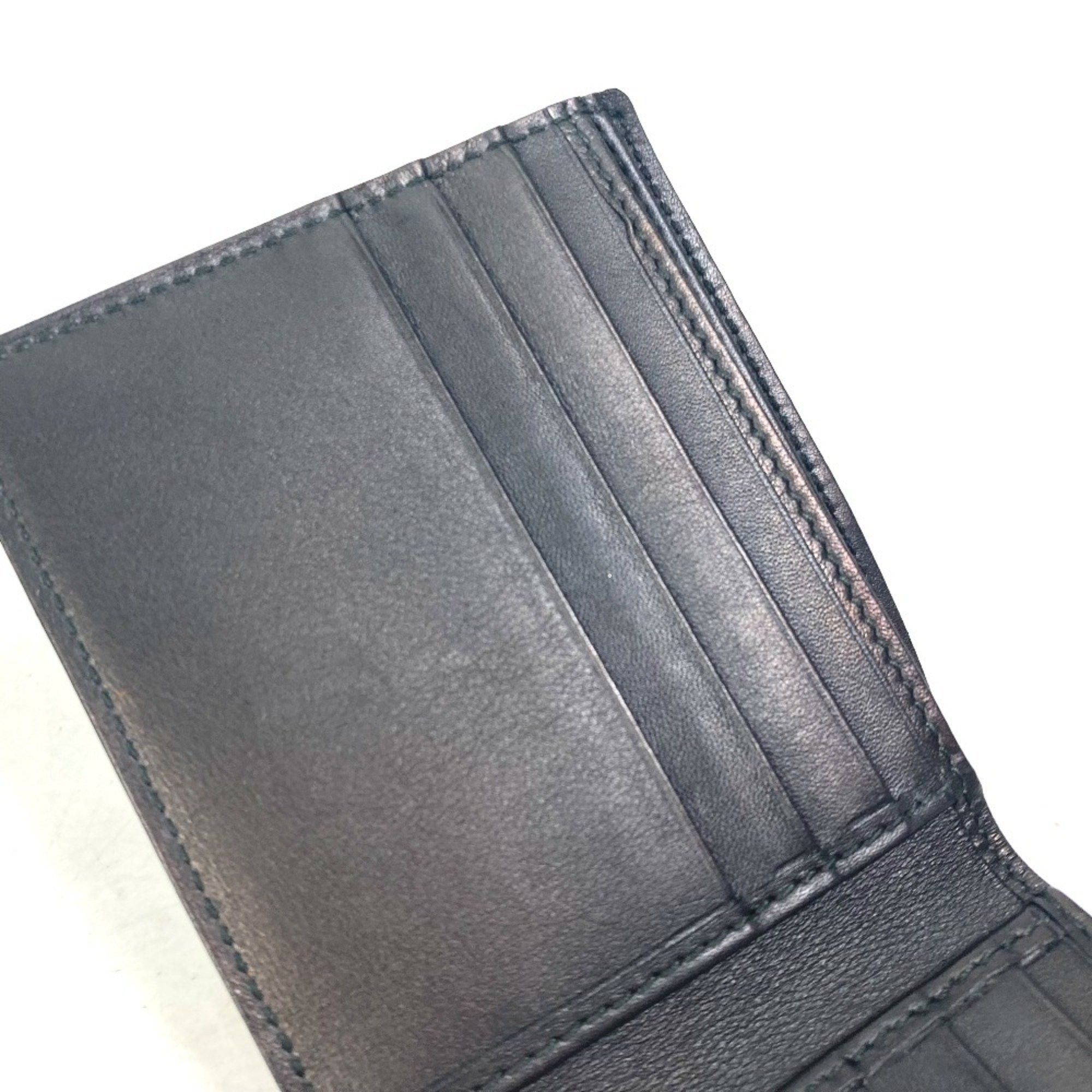 Gucci GUCCI 145754 Compact Wallet GG Guccissima Billfold Bi-fold Shima Leather Men's Black Size ONE SIZE - 9 Thumbnail