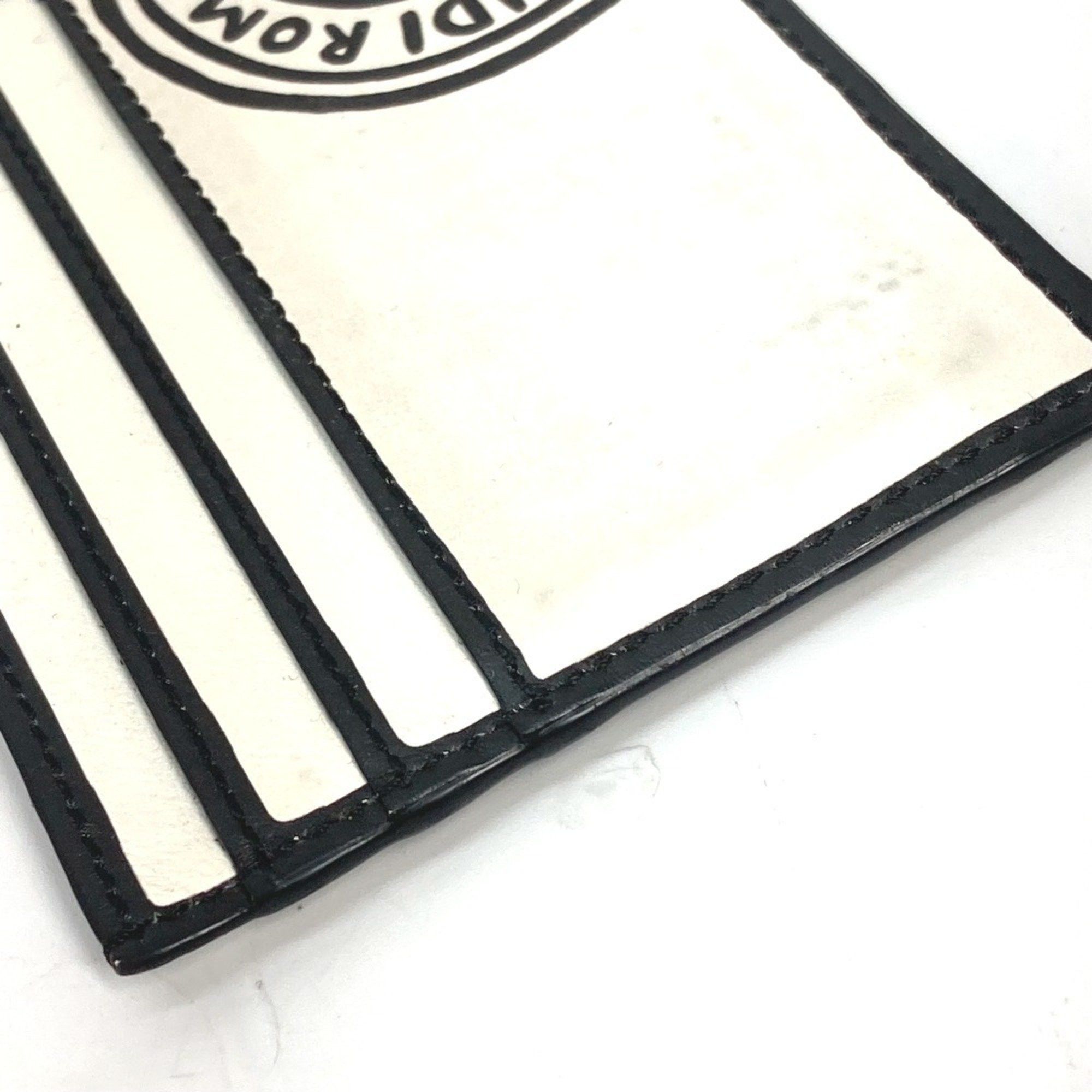 Fendi FENDI 7M0164 Joshua Vides Collaboration Pass Case Business Card Holder Leather Men's White Size ONE SIZE - 3 Thumbnail
