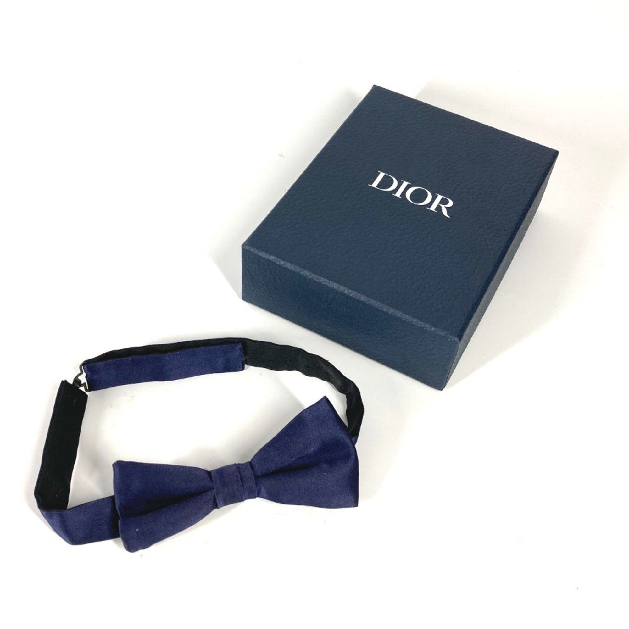 Christian Dior Monsieur DIOR HOMME Ribbon Bow Tie Silk Necktie Men's Navy Size ONE SIZE - 2 Thumbnail