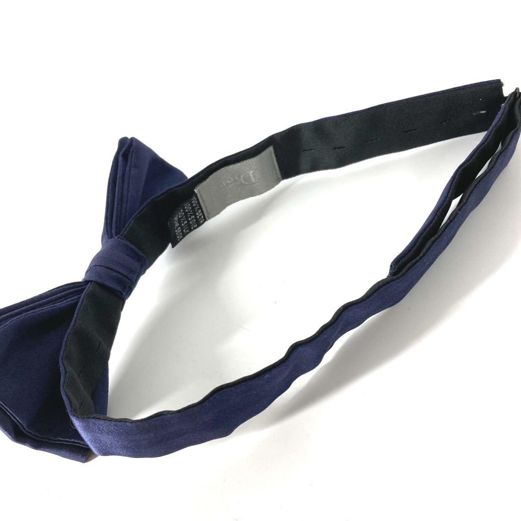 Christian Dior Monsieur DIOR HOMME Ribbon Bow Tie Silk Necktie Men's Navy Size ONE SIZE - 5 Thumbnail