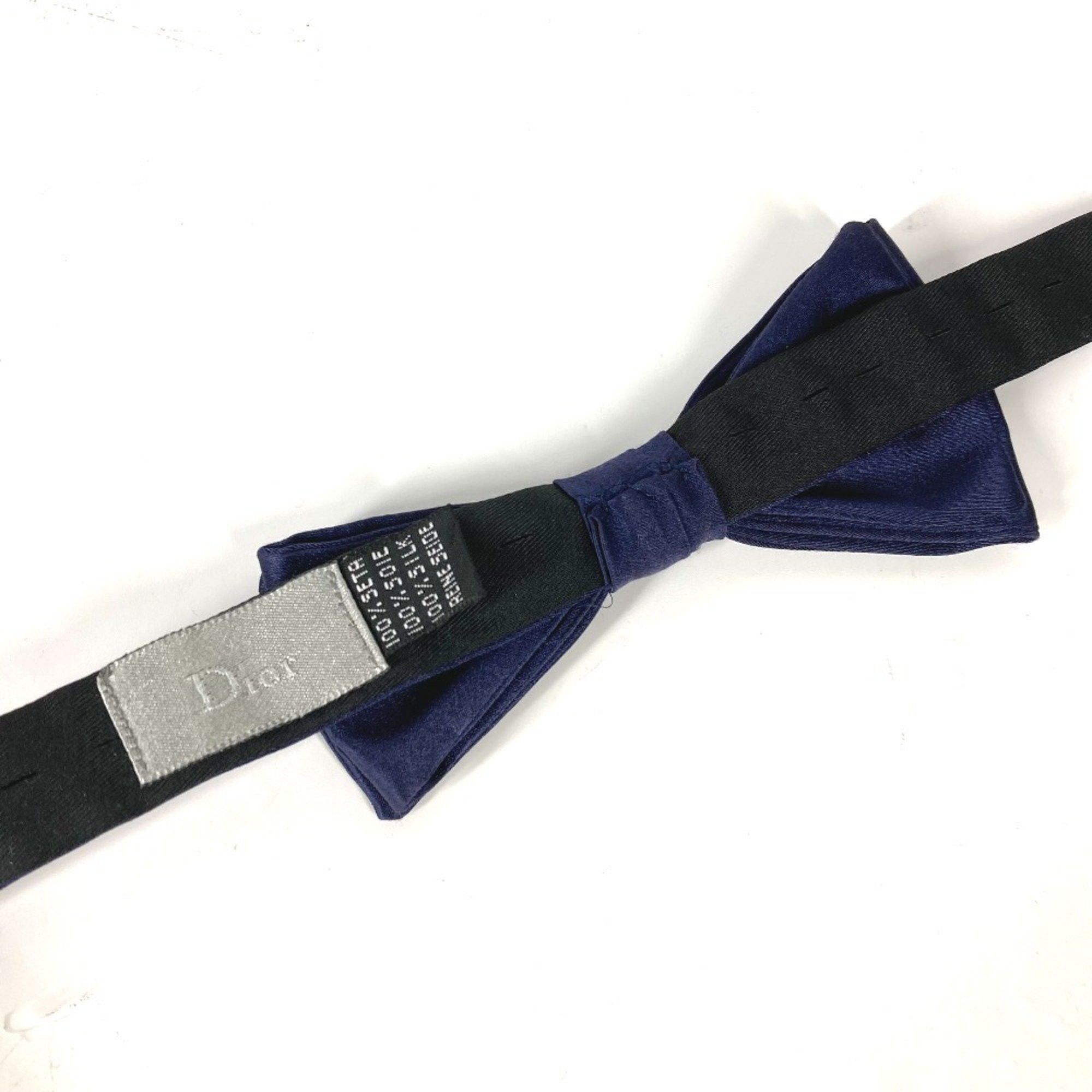 Christian Dior Monsieur DIOR HOMME Ribbon Bow Tie Silk Necktie Men's Navy Size ONE SIZE - 11 Thumbnail