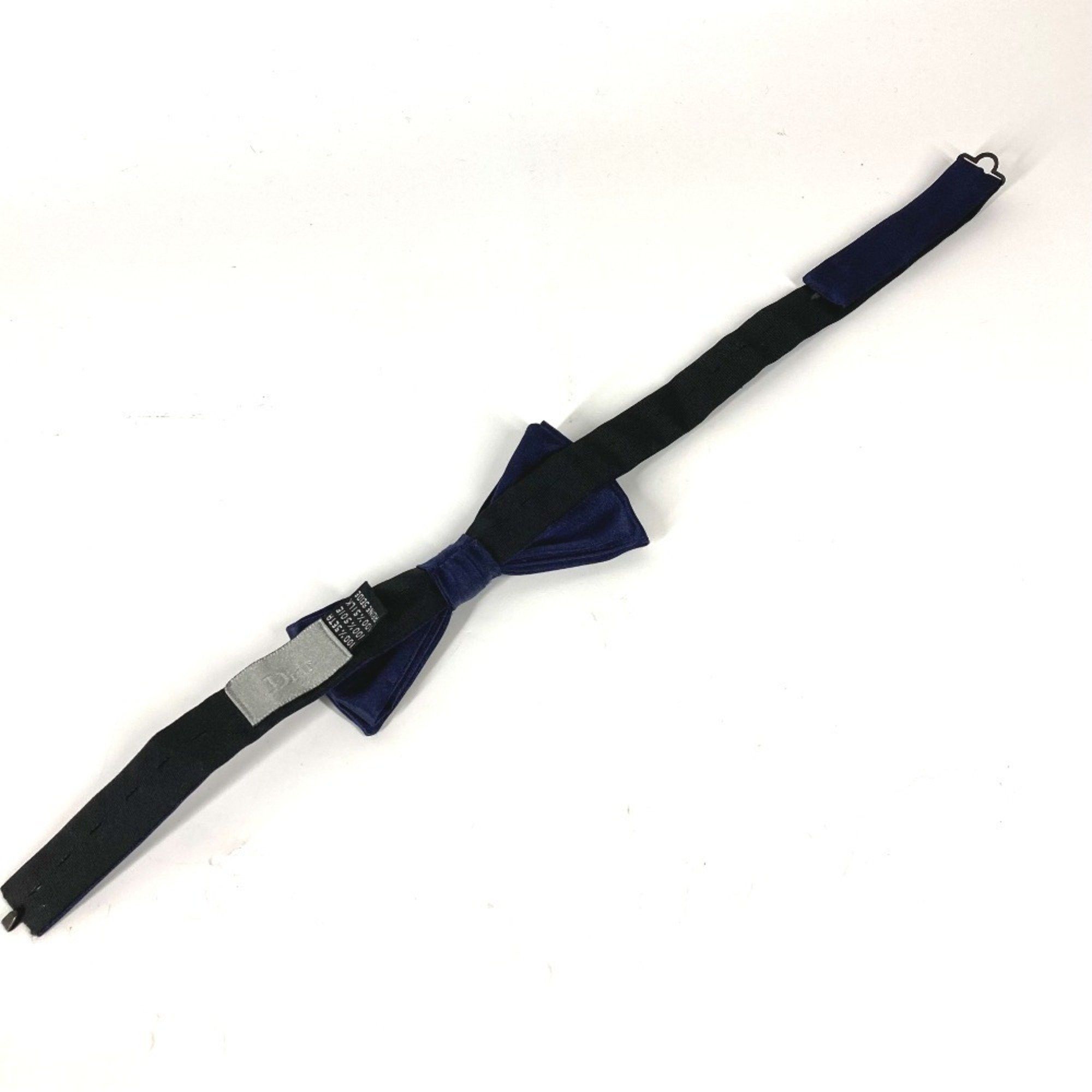 Christian Dior Monsieur DIOR HOMME Ribbon Bow Tie Silk Necktie Men's Navy Size ONE SIZE - 10 Thumbnail