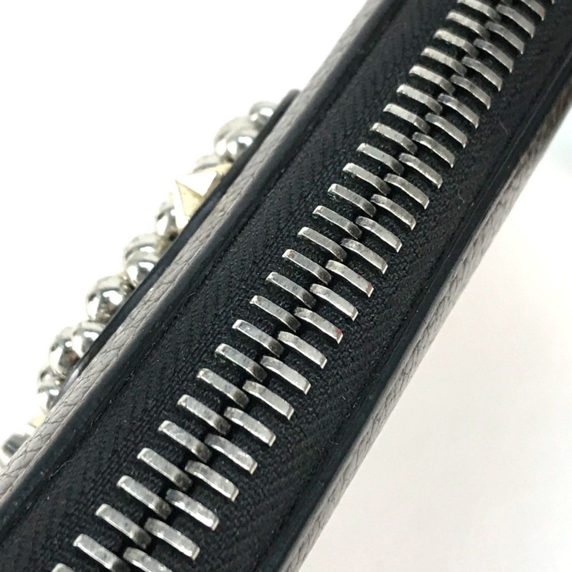 Christian Louboutin Christian Louboutin 1175060 Studded Panettone Round Long Wallet Calf Leather Men's Cafe Brown Size ONE SIZE - 7 Thumbnail
