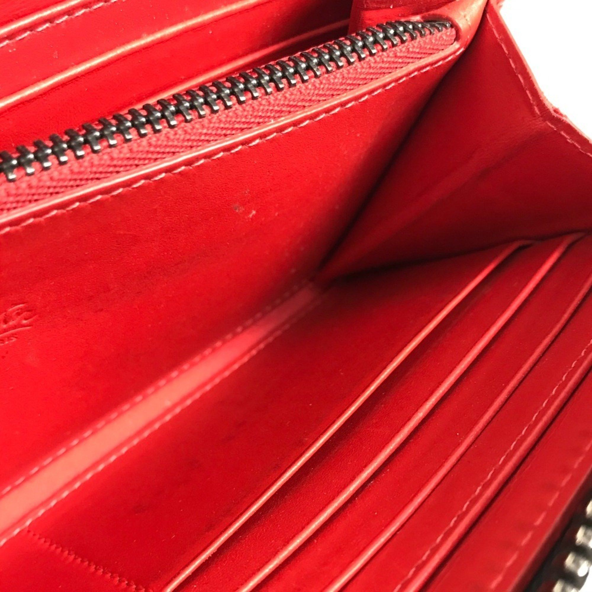 Christian Louboutin Christian Louboutin 1175060 Studded Panettone Round Long Wallet Calf Leather Men's Cafe Brown Size ONE SIZE - 10 Thumbnail