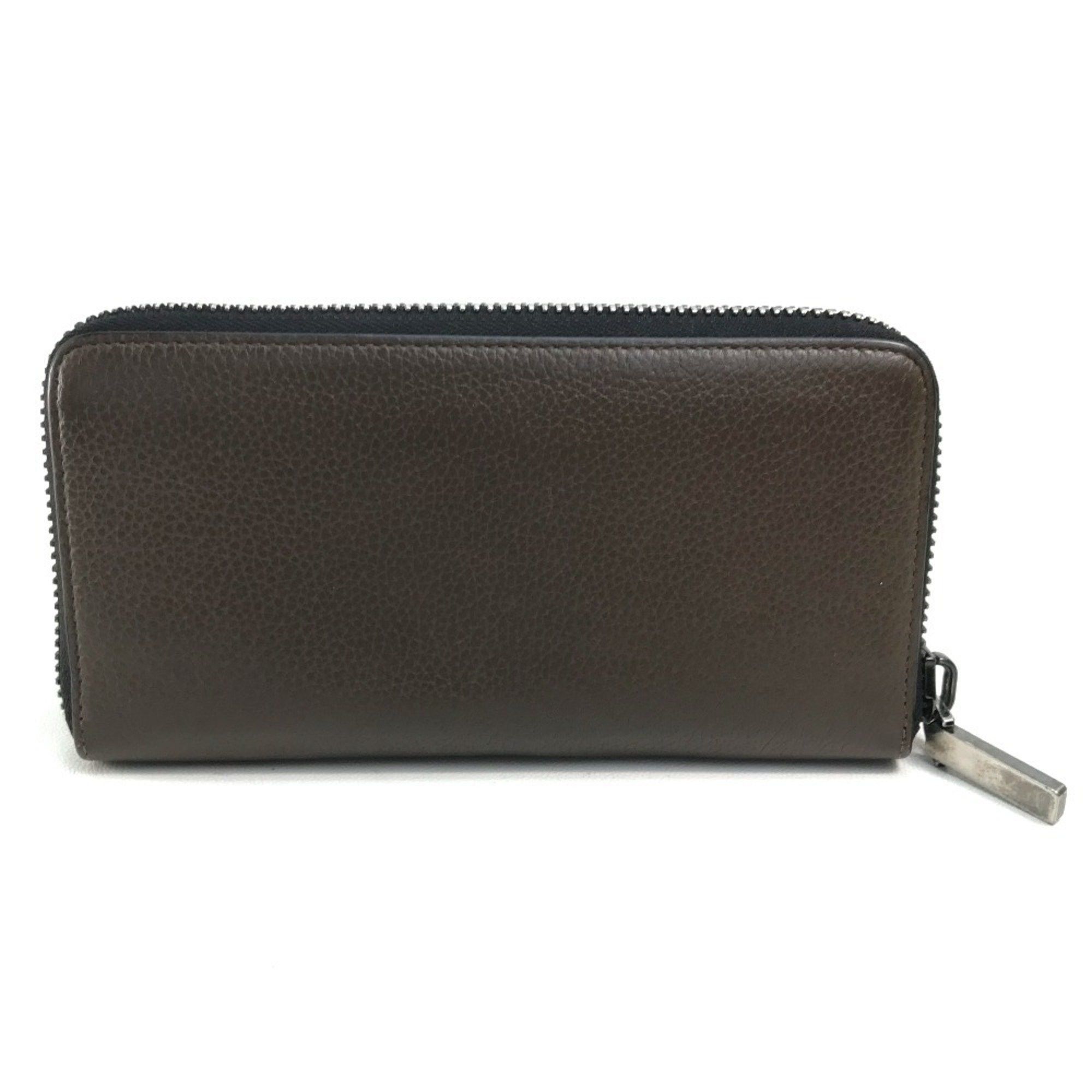 Christian Louboutin Christian Louboutin 1175060 Studded Panettone Round Long Wallet Calf Leather Men's Cafe Brown Size ONE SIZE - 2 Thumbnail