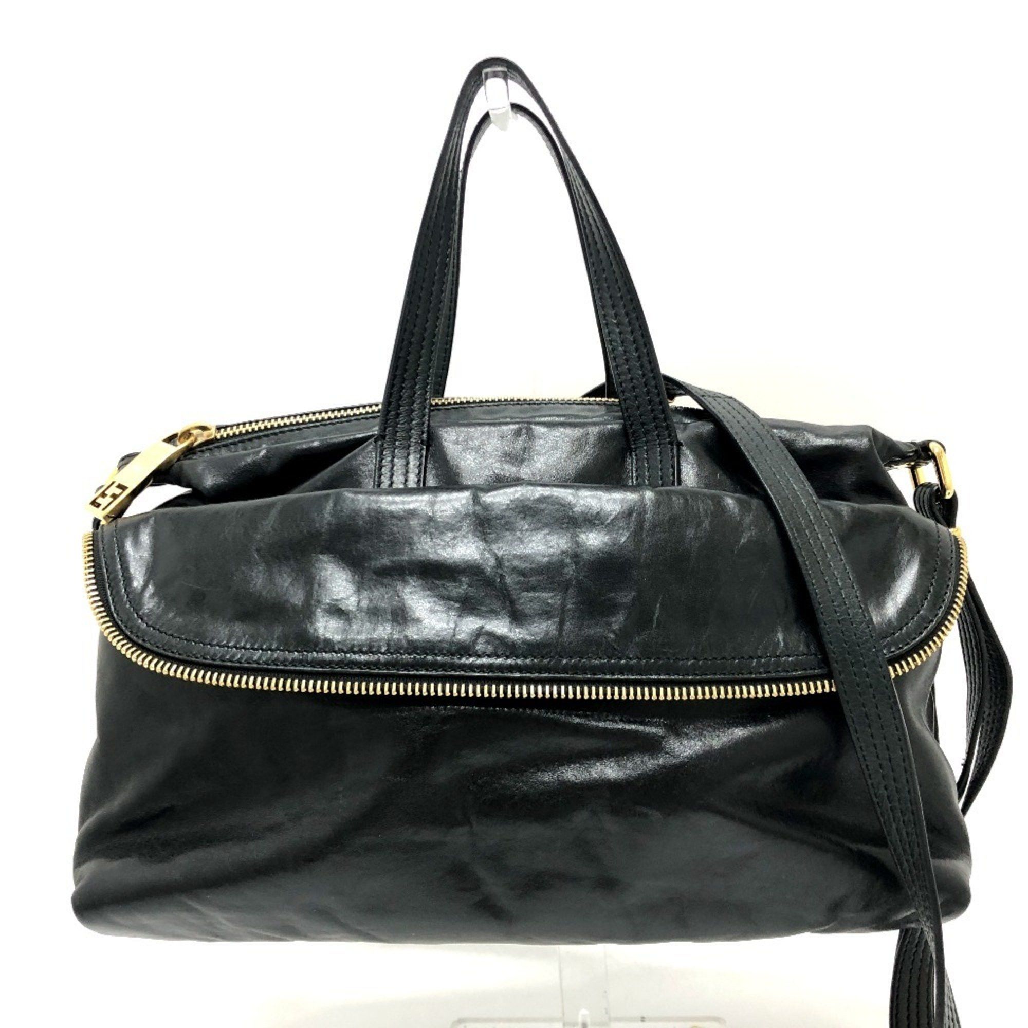 Fendi FENDI 8BT177 Zip It Bag Leather Men's Black Size ONE SIZE - 2 Thumbnail