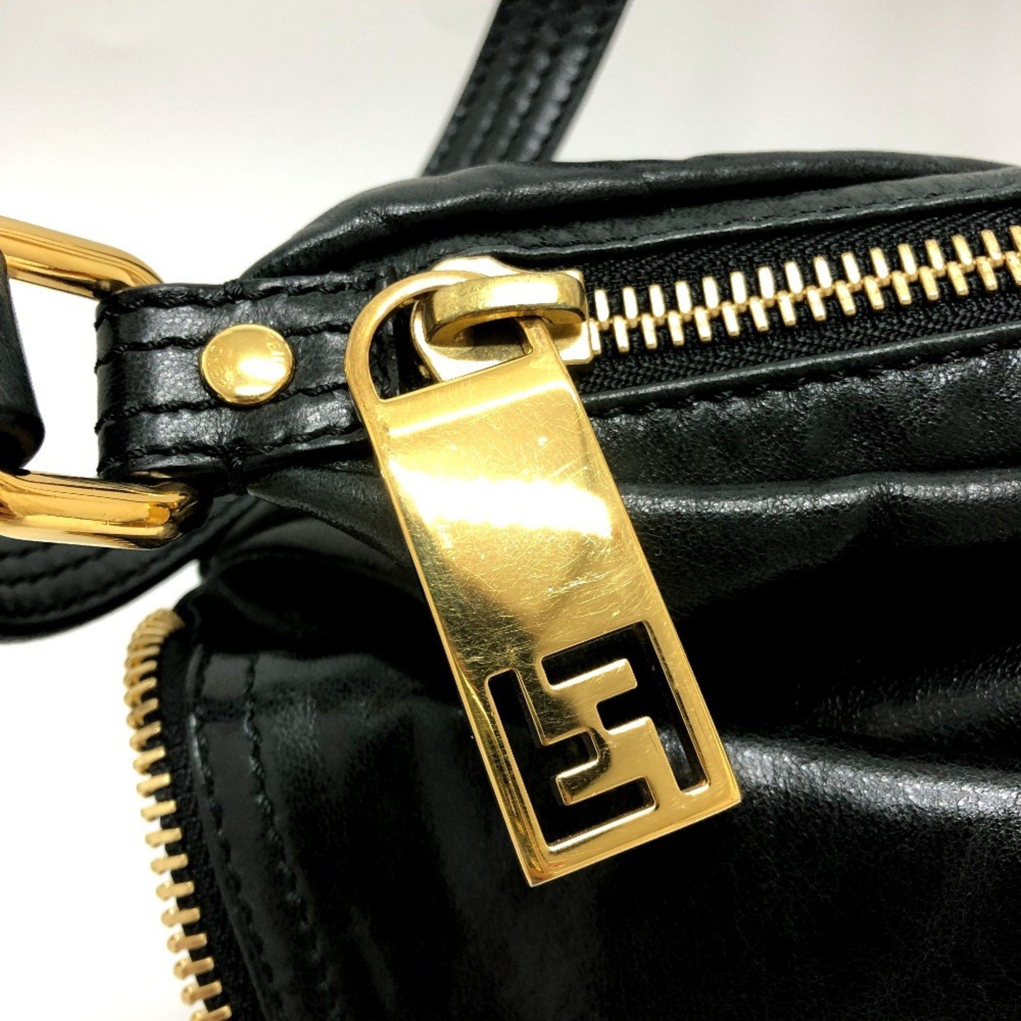 Fendi FENDI 8BT177 Zip It Bag Leather Men's Black Size ONE SIZE - 8 Thumbnail