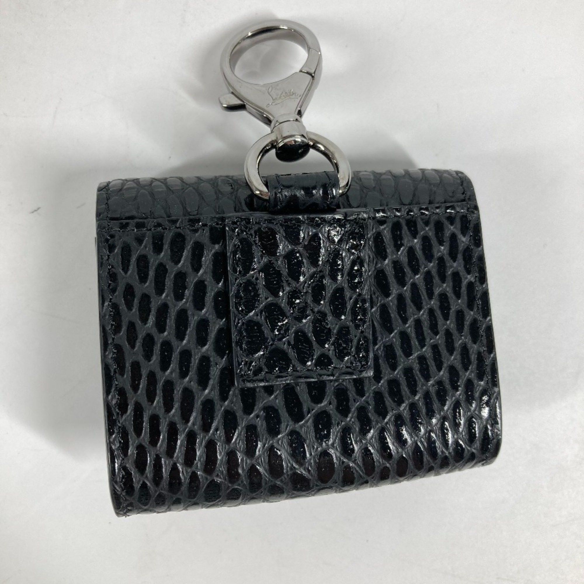 Christian Louboutin Christian Louboutin Airpods Case, Apple Earphone Keychain, Leather, Men's, Black Size ONE SIZE - 11 Thumbnail