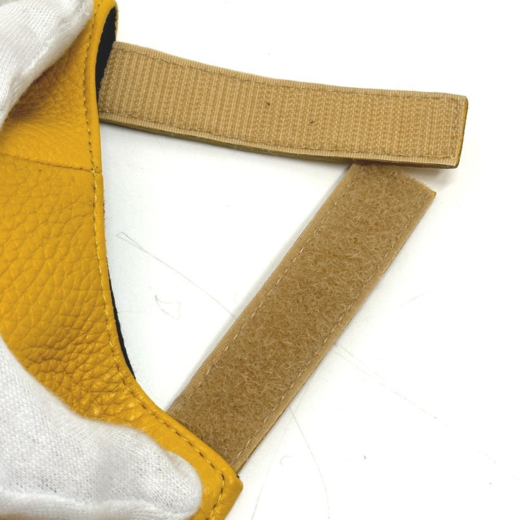 Fendi FENDI FXQ768 Cap Leather Men's Yellow Size ONE SIZE - 11 Thumbnail