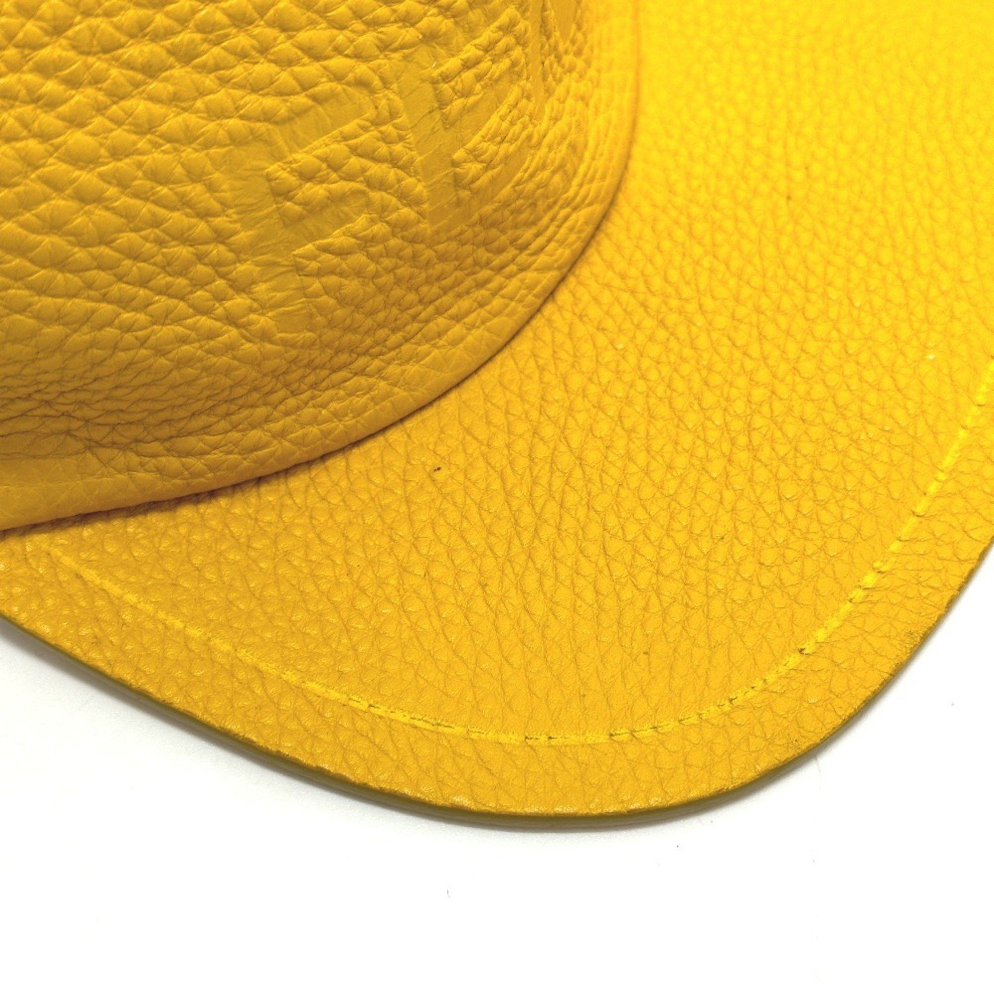 Fendi FENDI FXQ768 Cap Leather Men's Yellow Size ONE SIZE - 12 Thumbnail
