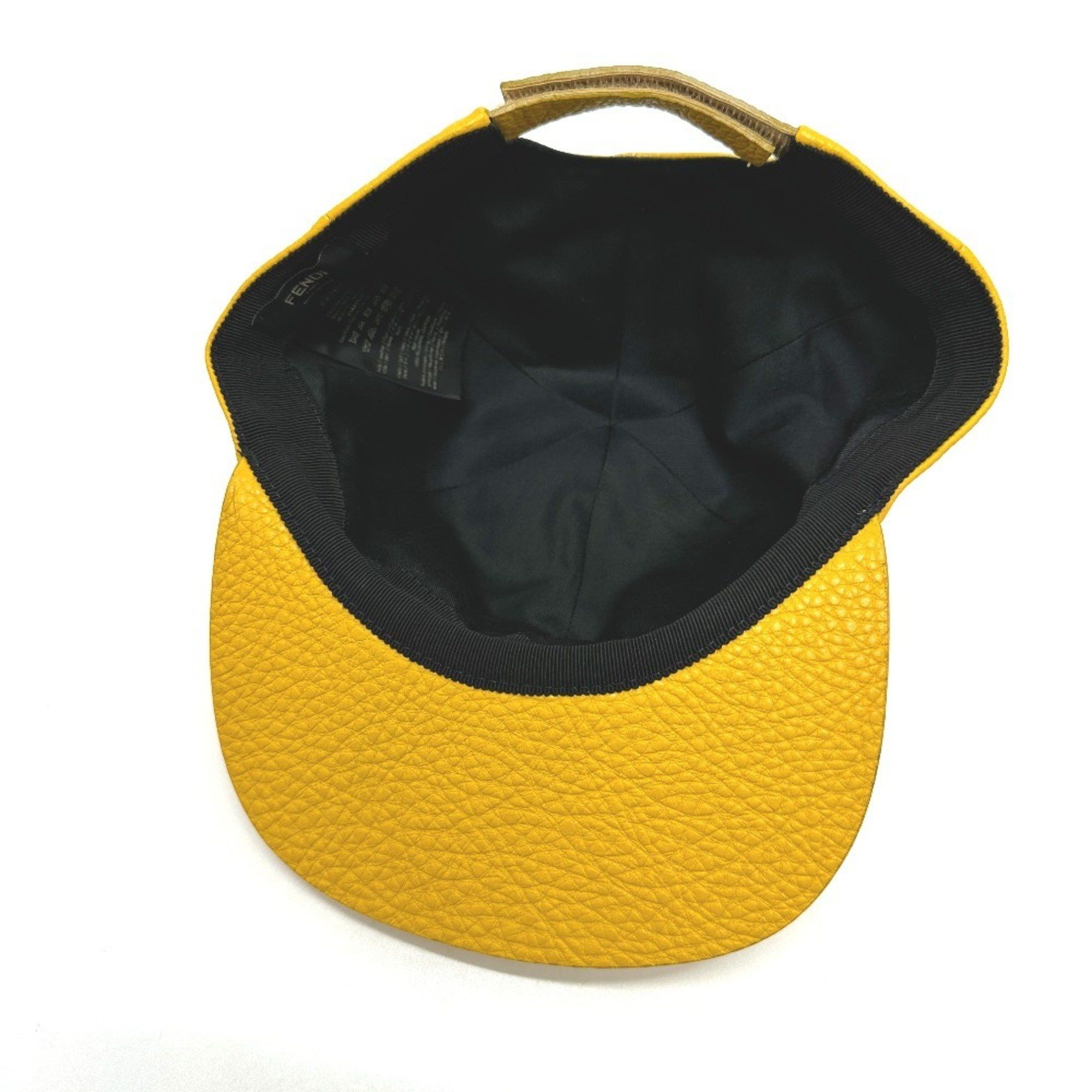 Fendi FENDI FXQ768 Cap Leather Men's Yellow Size ONE SIZE - 8 Thumbnail