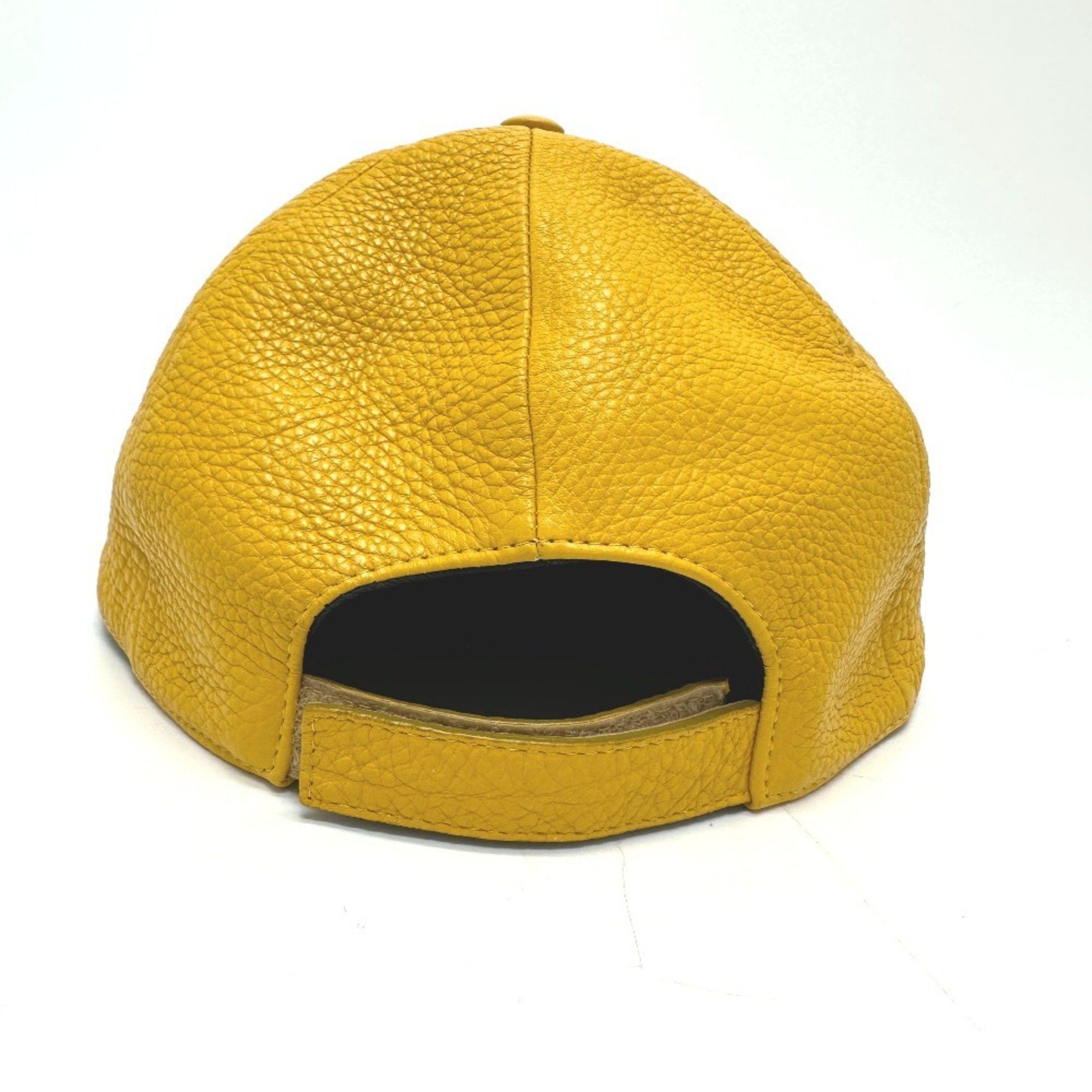 Fendi FENDI FXQ768 Cap Leather Men's Yellow Size ONE SIZE - 7 Thumbnail