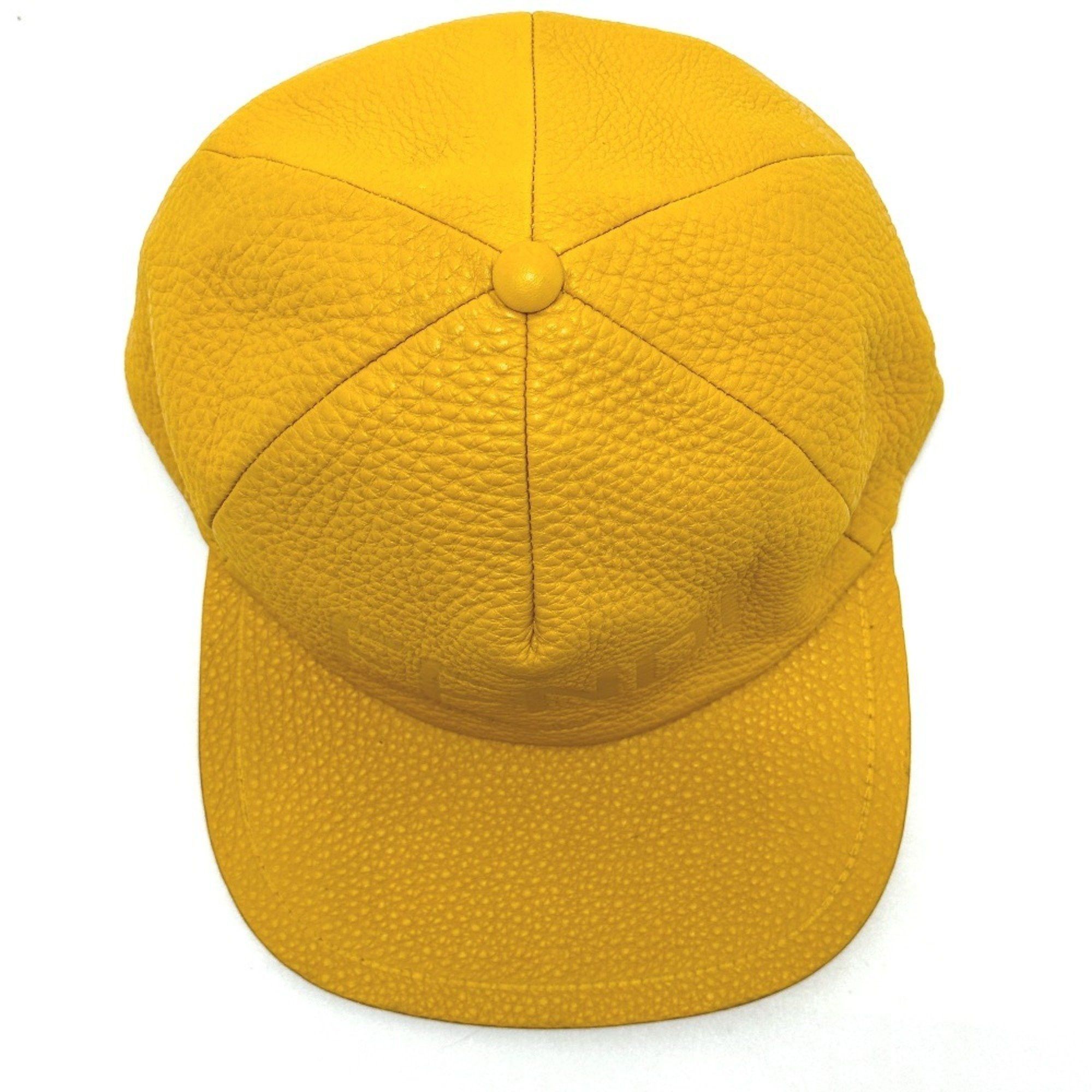 Fendi FENDI FXQ768 Cap Leather Men's Yellow Size ONE SIZE - 5 Thumbnail