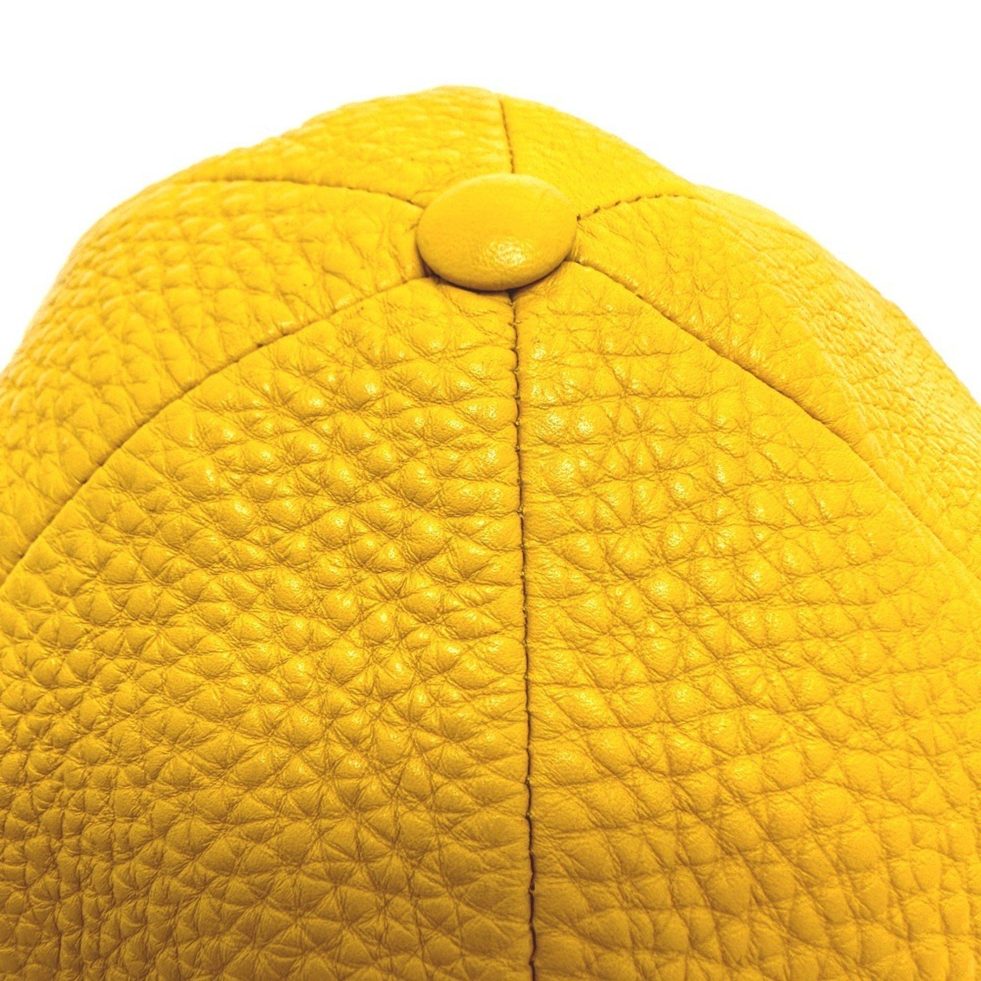 Fendi FENDI FXQ768 Cap Leather Men's Yellow Size ONE SIZE - 6 Thumbnail