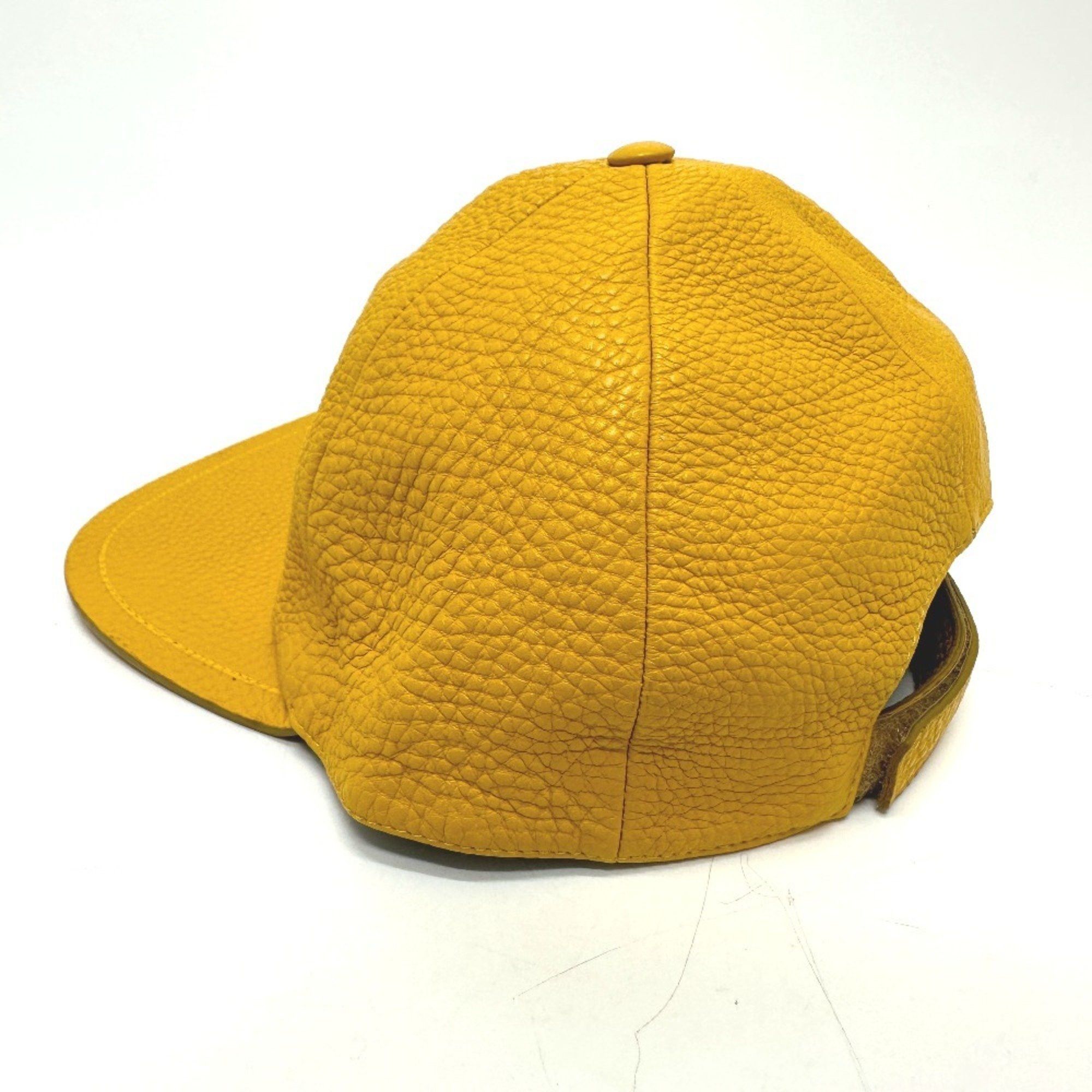 Fendi FENDI FXQ768 Cap Leather Men's Yellow Size ONE SIZE - 2 Thumbnail
