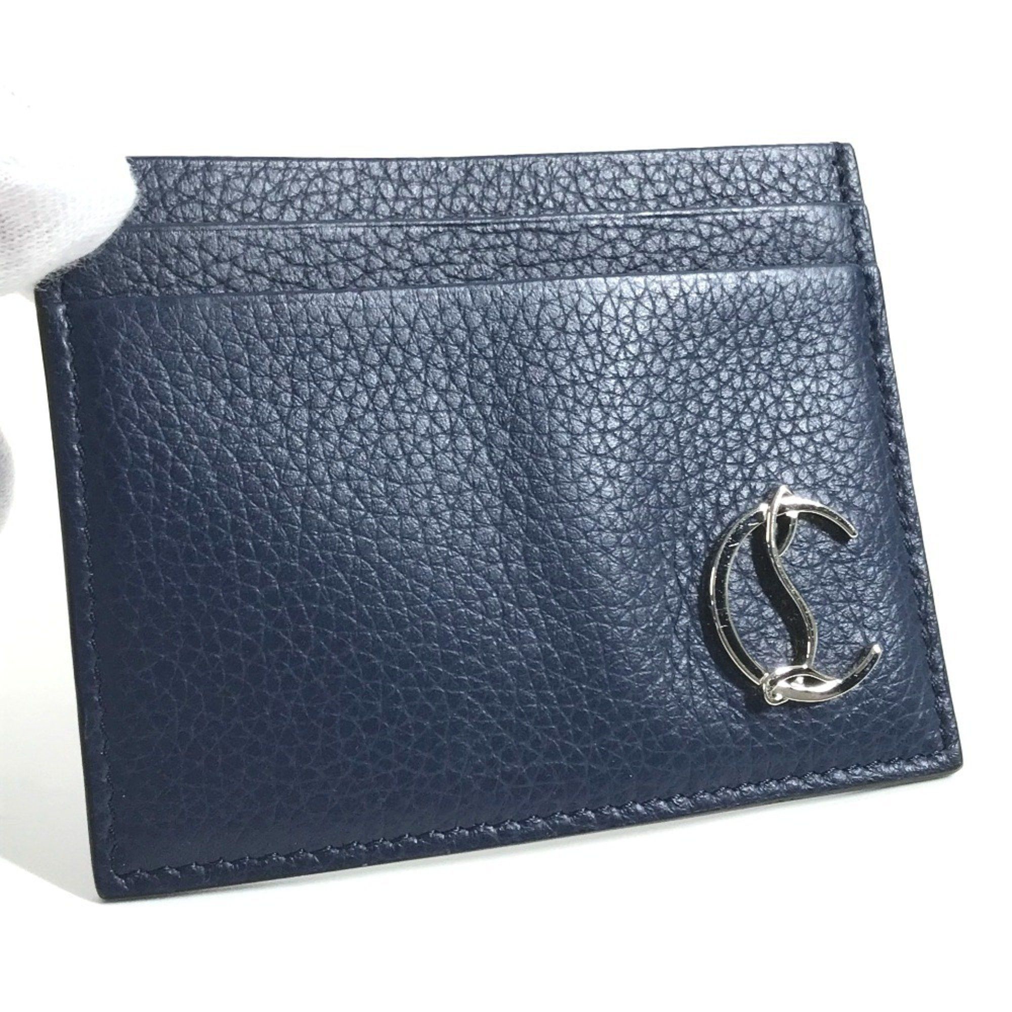 Christian Louboutin Christian Louboutin CL Business Card Holder Pass Case Holder/Card Leather Men's Navy Size ONE SIZE - 7 Thumbnail