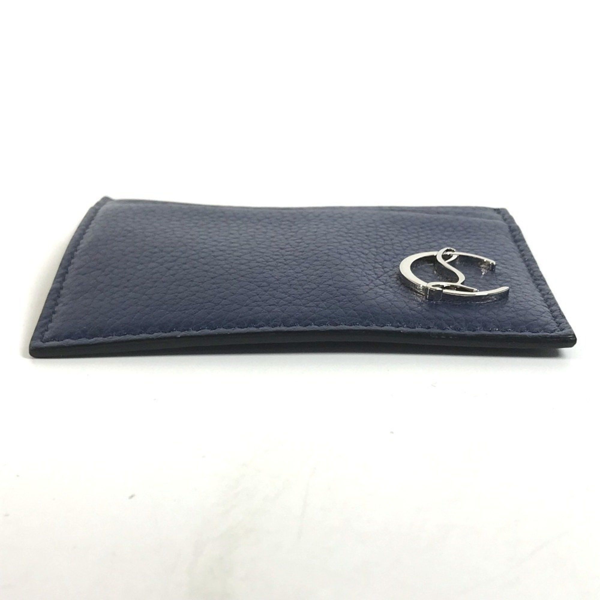 Christian Louboutin Christian Louboutin CL Business Card Holder Pass Case Holder/Card Leather Men's Navy Size ONE SIZE - 5 Thumbnail