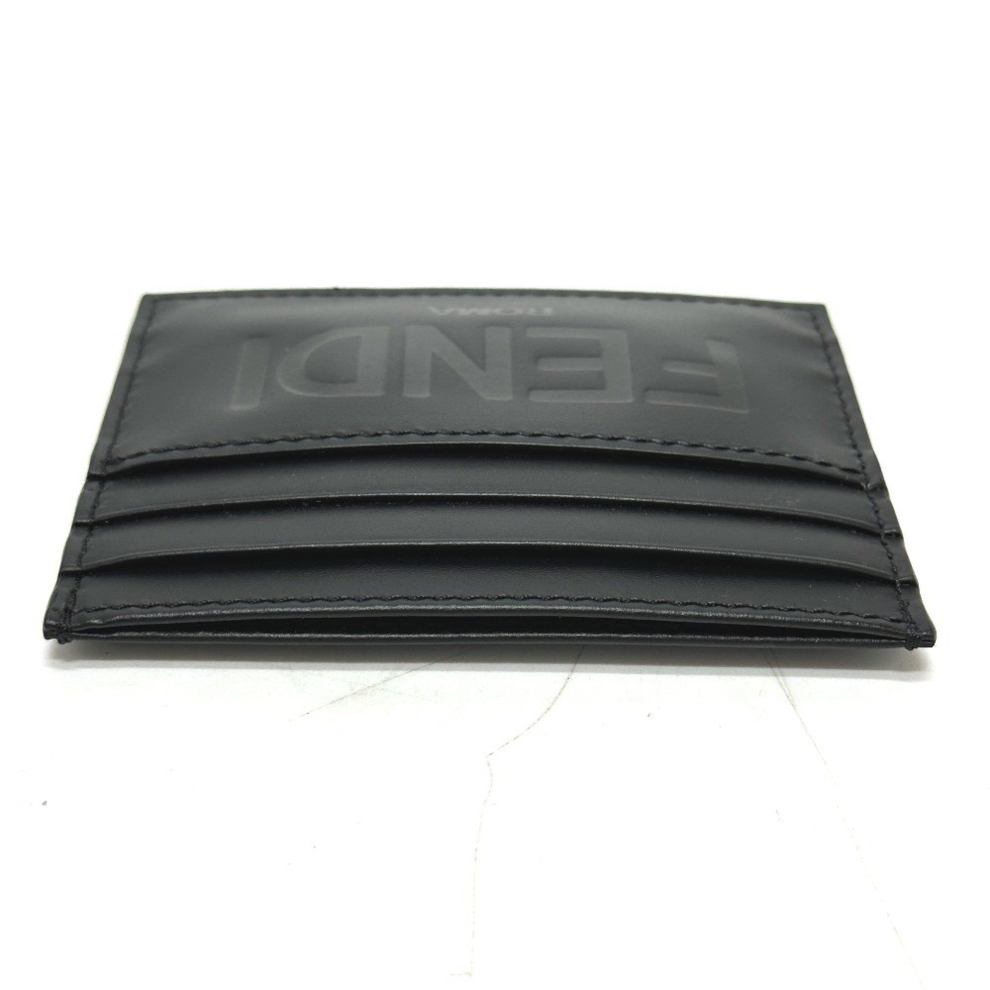 Fendi FENDI 7M0164 Business Card Holder Pass Case Holder/Card Leather Men's Black Size ONE SIZE - 4 Thumbnail