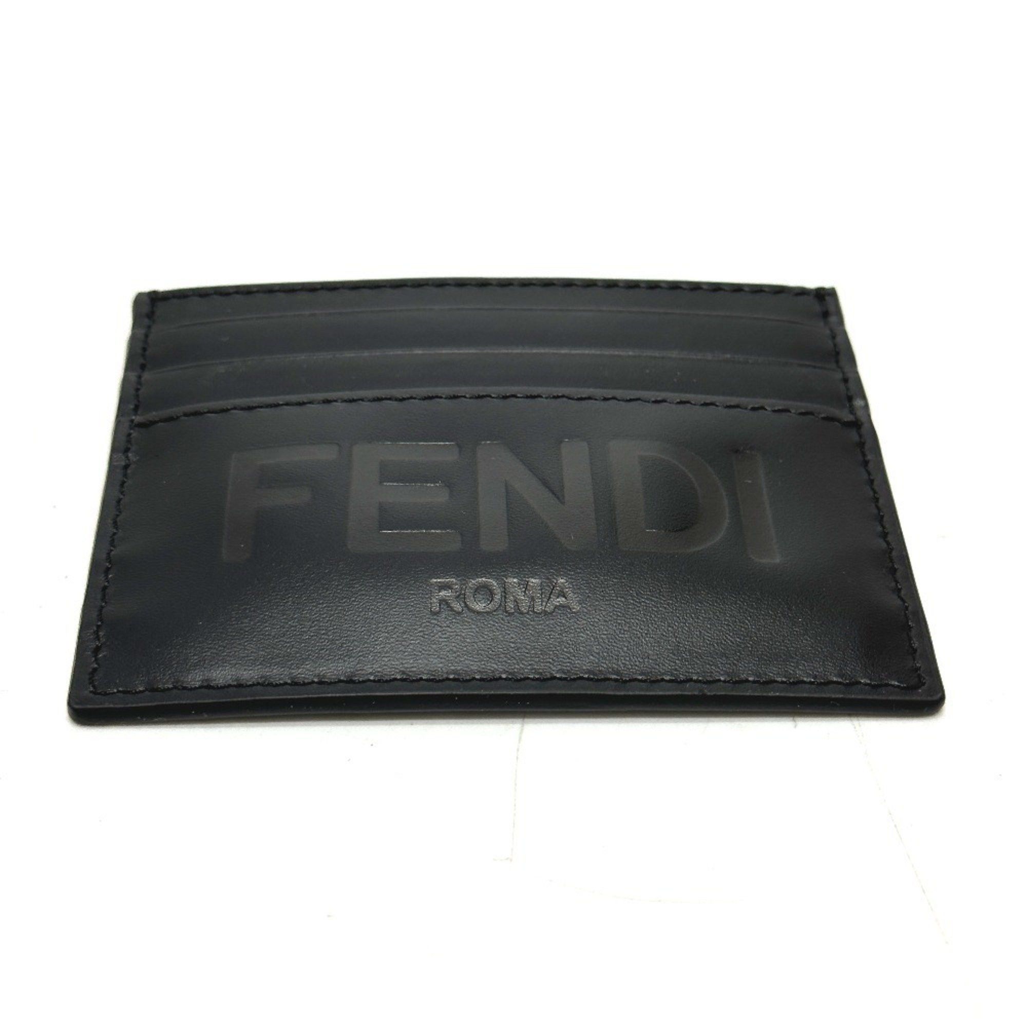 Fendi FENDI 7M0164 Business Card Holder Pass Case Holder/Card Leather Men's Black Size ONE SIZE - 3 Thumbnail