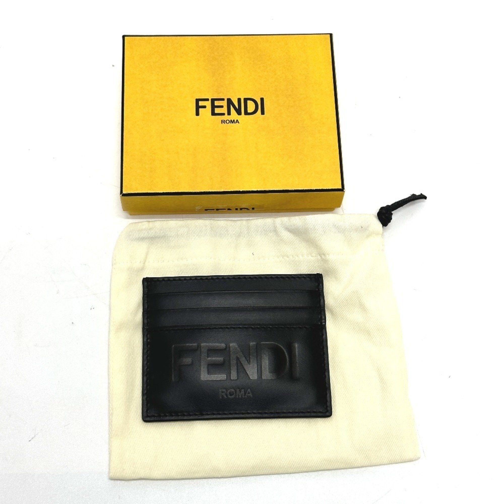 Fendi FENDI 7M0164 Business Card Holder Pass Case Holder/Card Leather Men's Black Size ONE SIZE - 6 Thumbnail