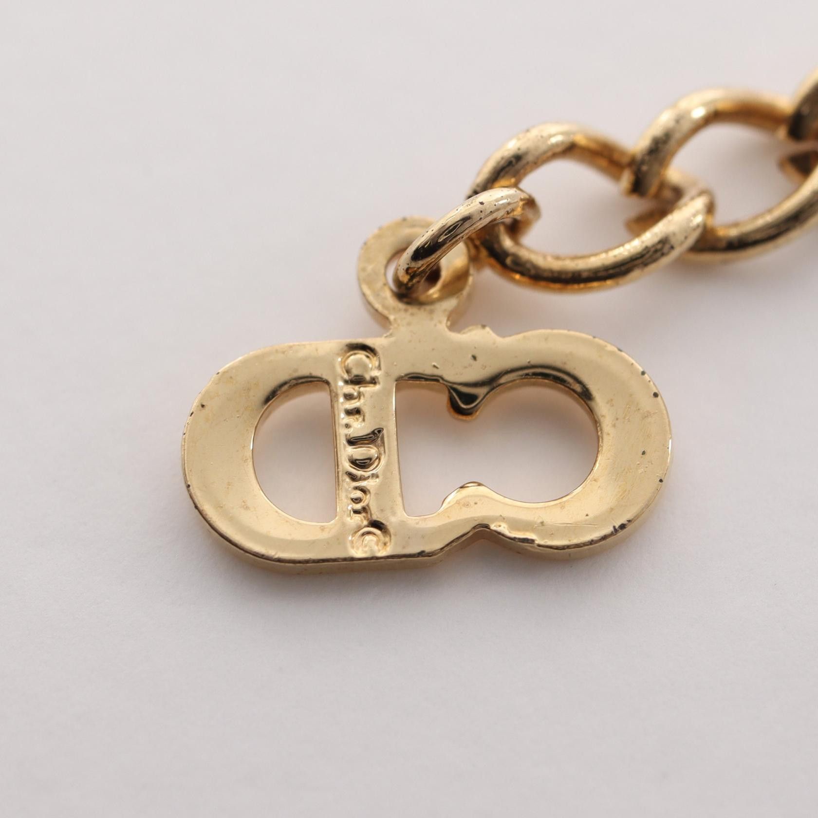Dior Dior CD Rhinestone Chain Necklace Metal Necklace in Very Good Condition Size ONE SIZE - 4 Thumbnail