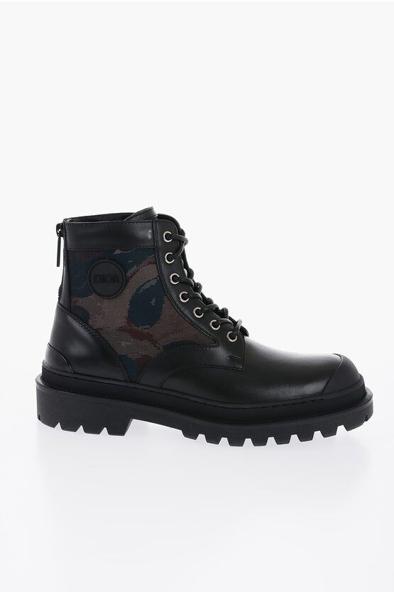 Dior Leather and Fabric CAMO Combat Boots Size US 9 / EU 42 - 3 Thumbnail