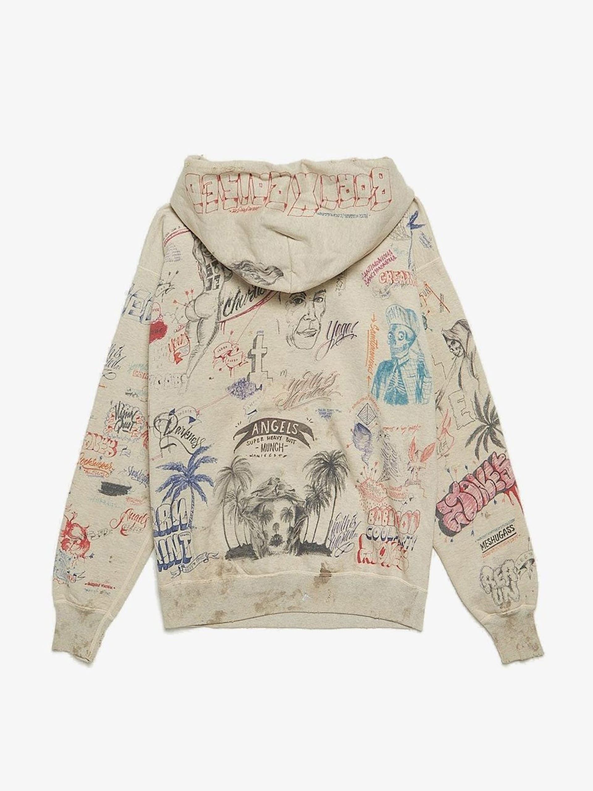 Saint Michael Born Raised Graffiti Hoodie Size US XL / EU 56 / 4 - 2 Thumbnail