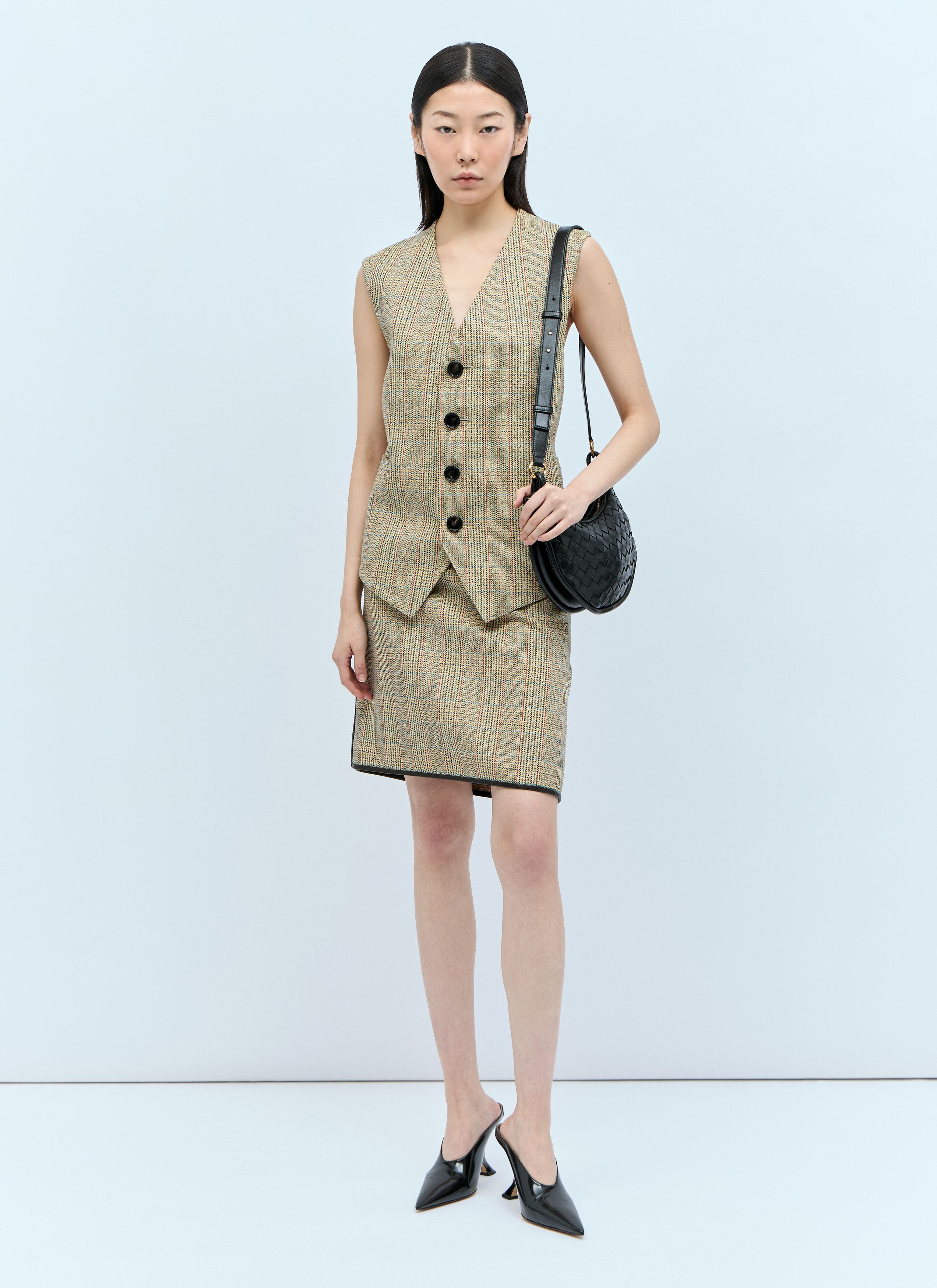 Bottega Veneta Prince Of Wales Midi Skirt Size 27" / US 4 / IT 40 - 3 Thumbnail