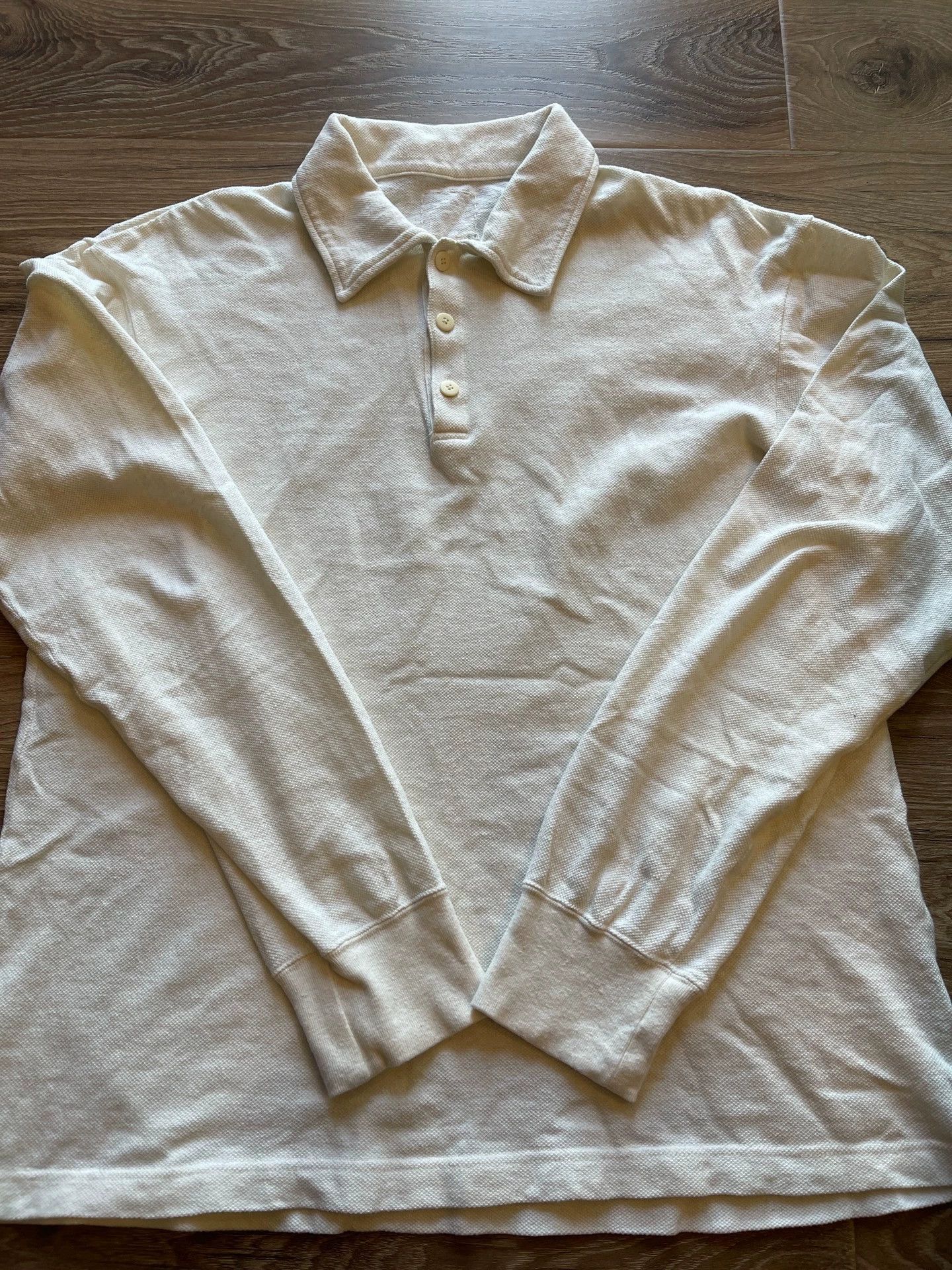 Visvim VISVIM WELLER L/S (C/WS) Long sleeved solid color POLO shirt T-shirt Size US L / EU 52-54 / 3 - 2 Thumbnail