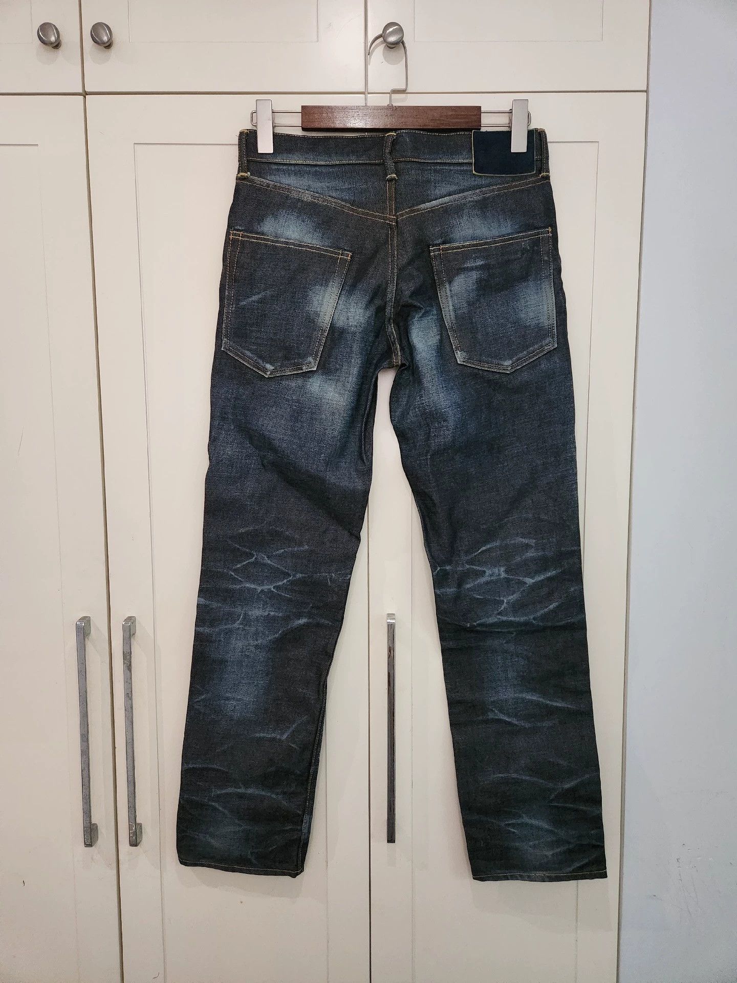 Visvim VISVIM blue distressed straight-leg slim jeans Size US 32 / EU 48 - 2 Thumbnail