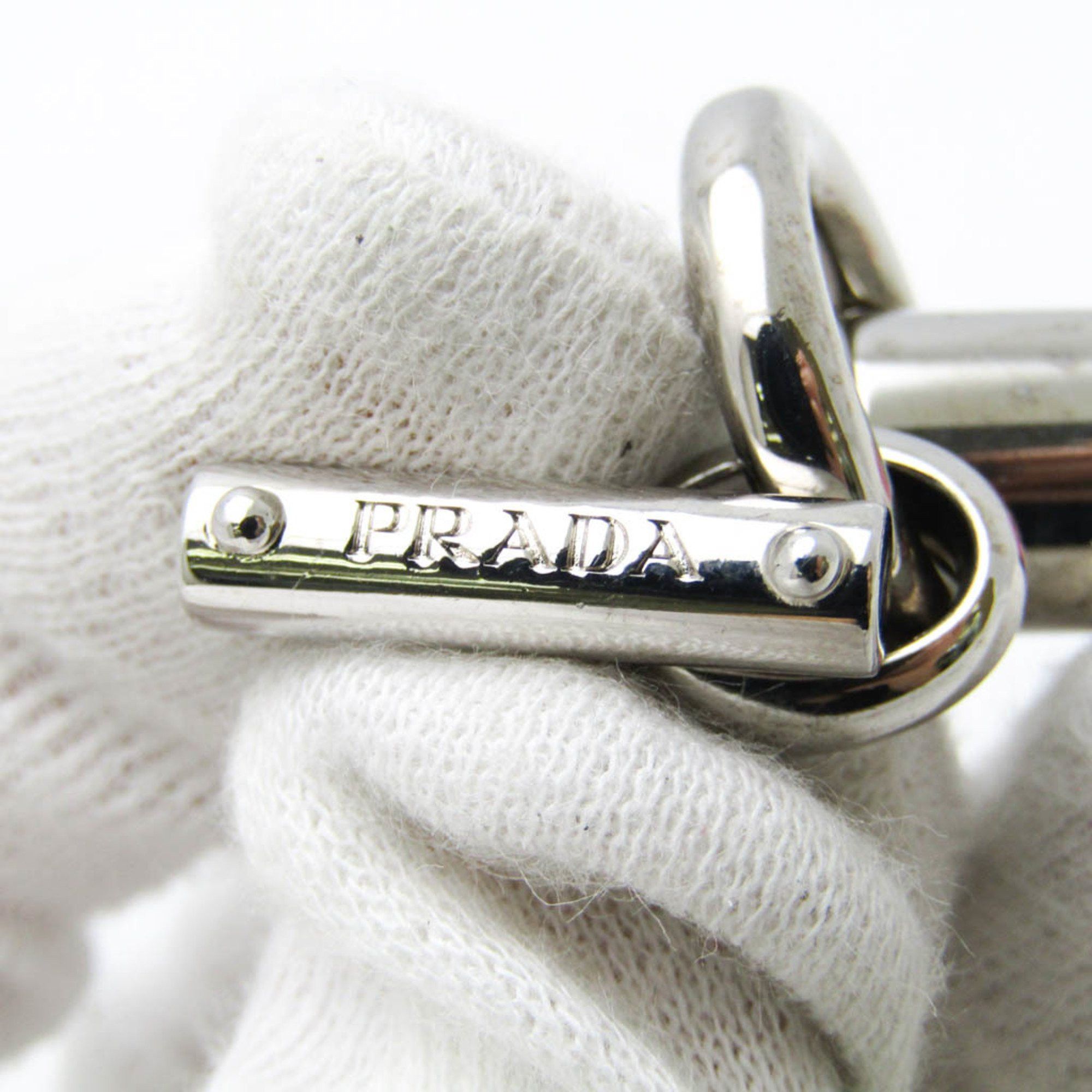 Prada Prada Braiding Leather,Metal Charm Bracelet Black,Pink,White Size ONE SIZE - 7 Thumbnail