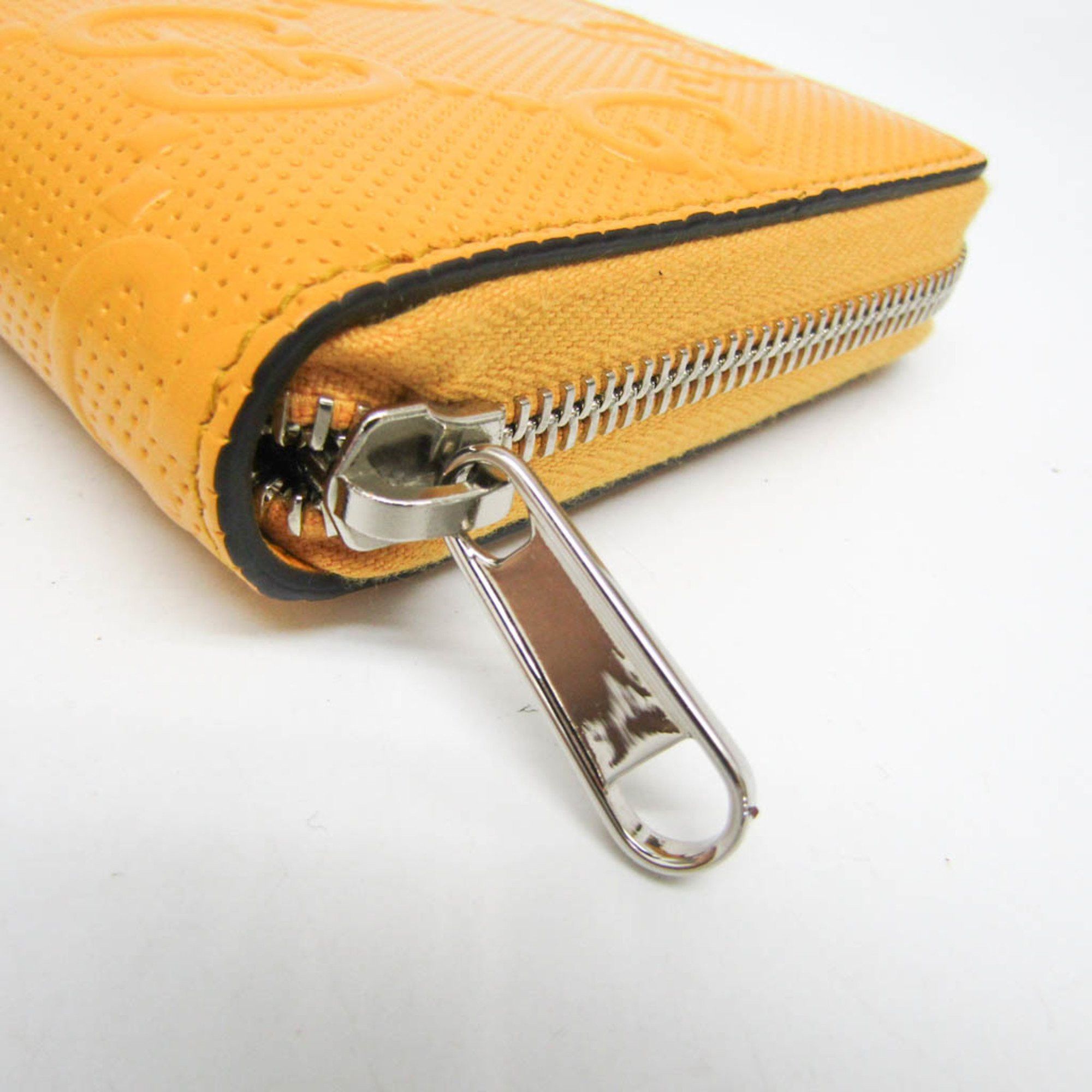 Gucci Gucci GG Embossed 625558 Men,Women Leather Long Wallet (bi-fold) Yellow Size ONE SIZE - 7 Thumbnail