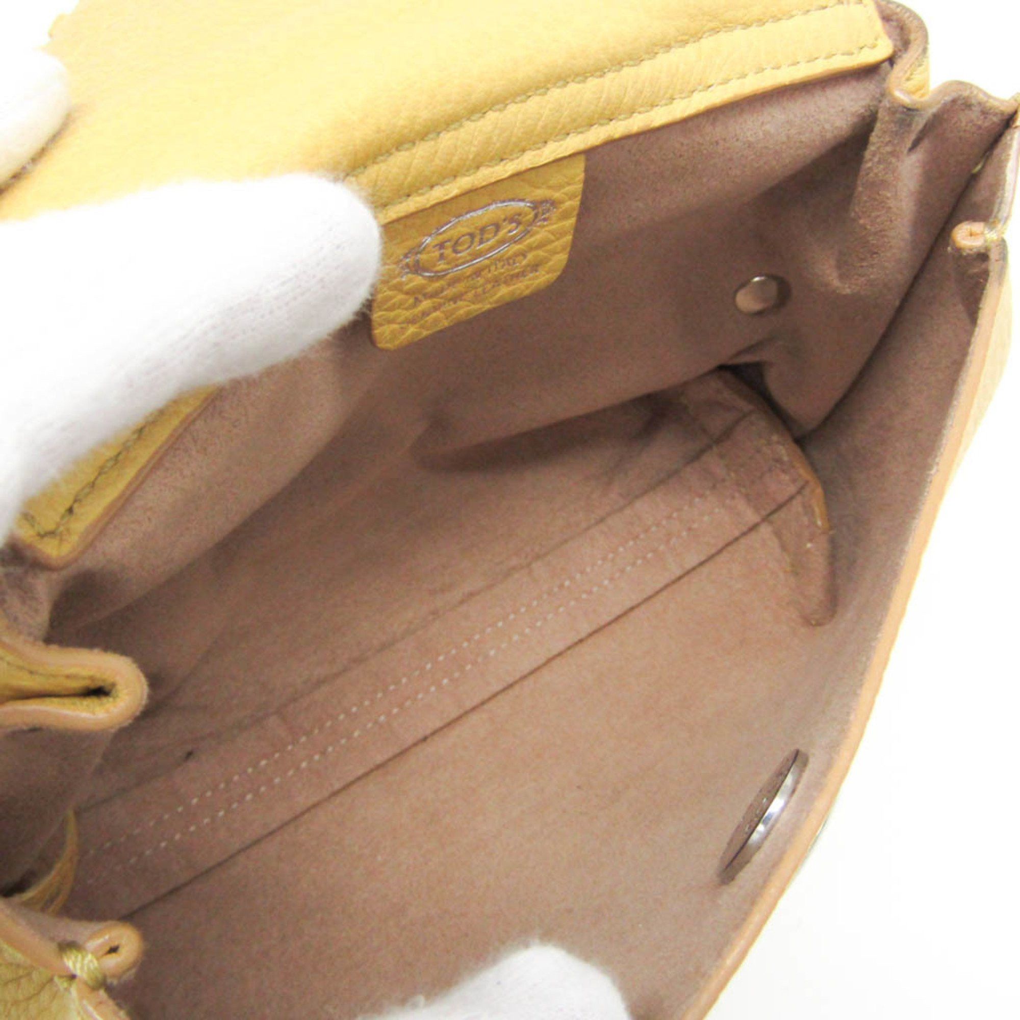 Tod's Tod's Women's Leather Handbag,Shoulder Bag Yellow Size ONE SIZE - 3 Thumbnail