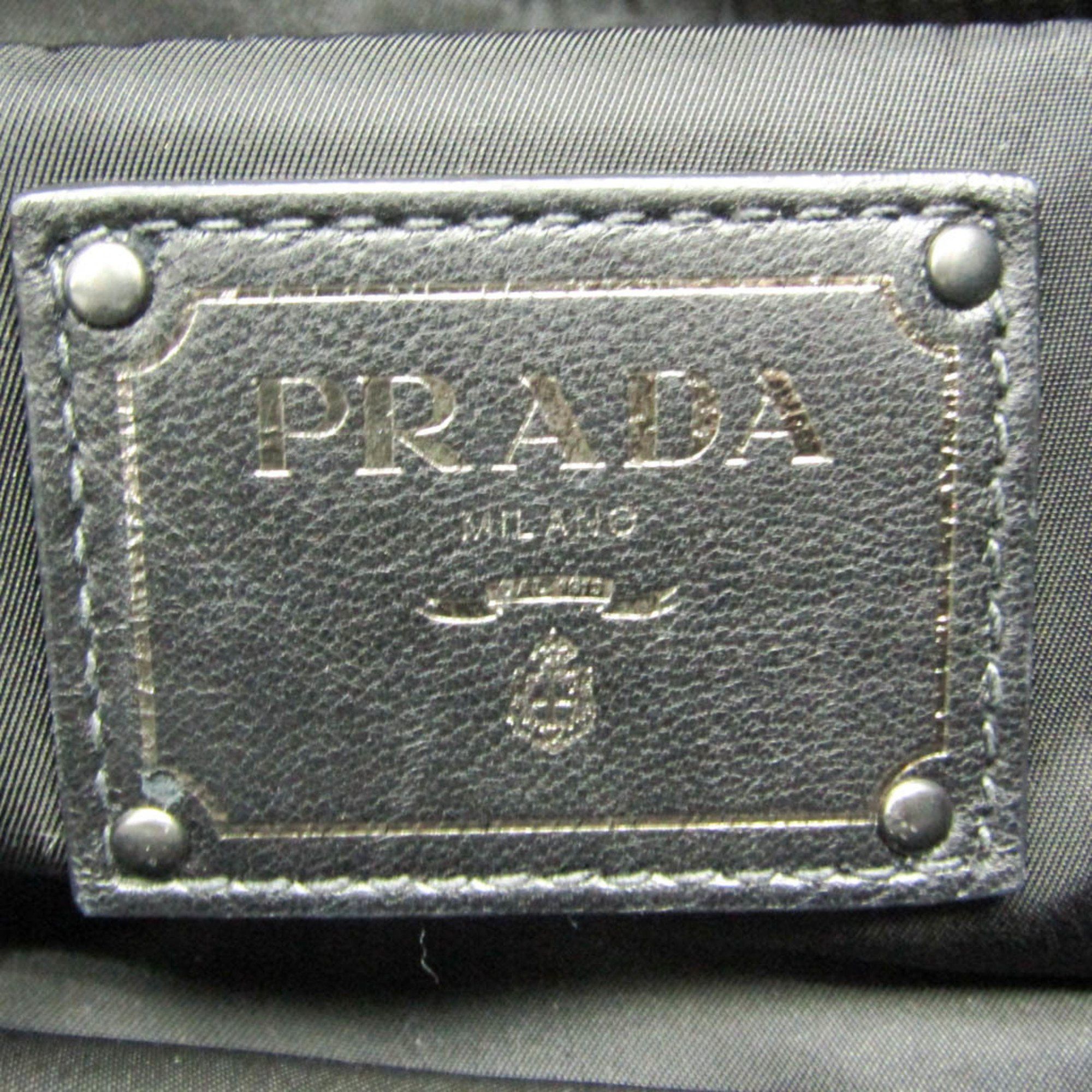 Prada Prada B1959V Women's Tessuto,Nappa Leather Handbag,Shoulder Bag Black,Gray Size ONE SIZE - 10 Thumbnail