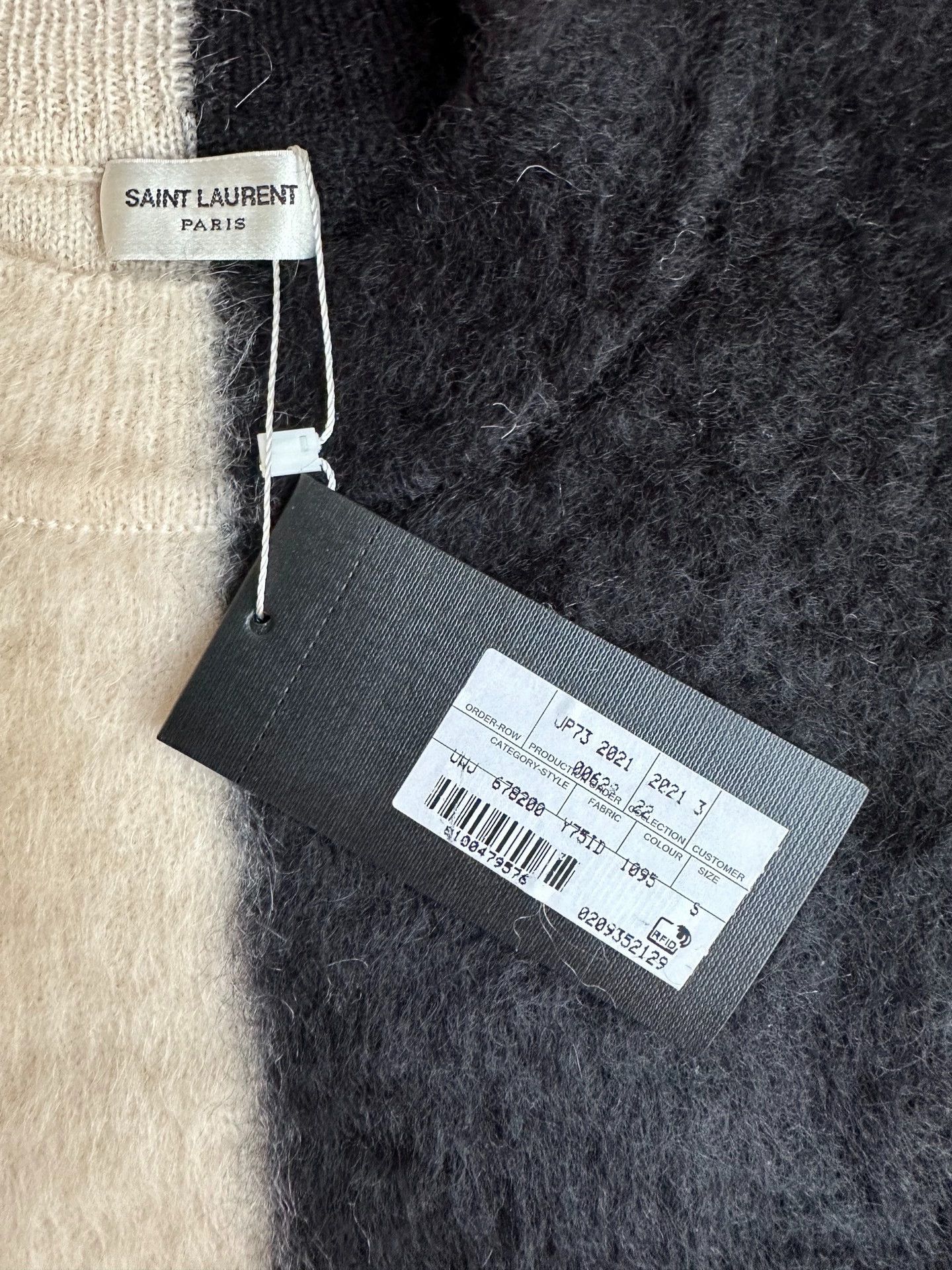 Saint Laurent Paris Saint Laurent Paris Black and white wool sweater Size US S / EU 44-46 / 1 - 6 Thumbnail