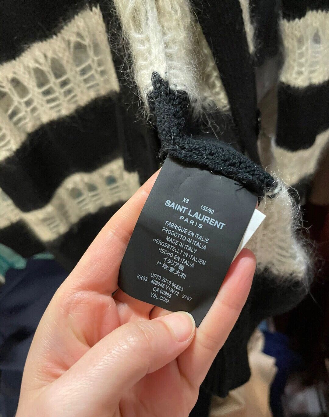 Saint Laurent Paris Saint Laurent Paris Black and white striped sweater jacket Size US XS / EU 42 / 0 - 3 Thumbnail