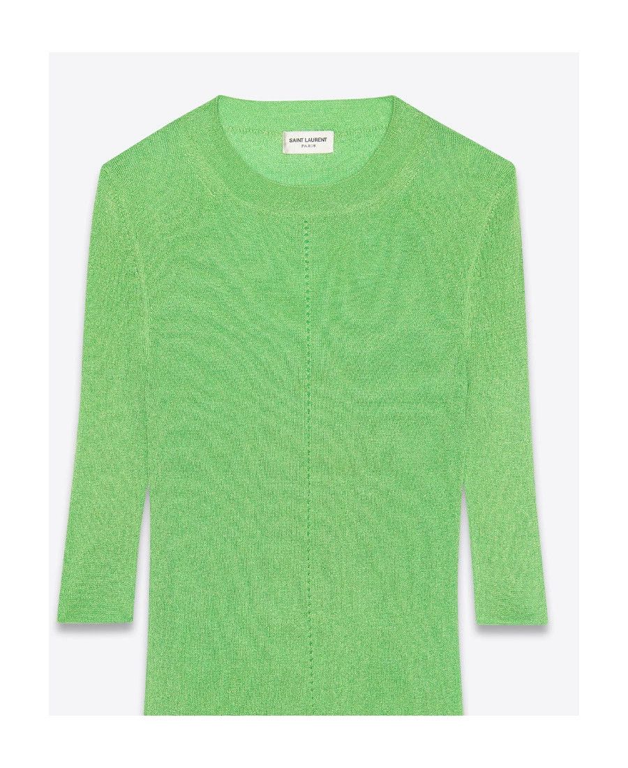 Saint Laurent Paris Saint Laurent Paris Green Knitted Long Sleeve Size US M / EU 48-50 / 2 - 2 Thumbnail