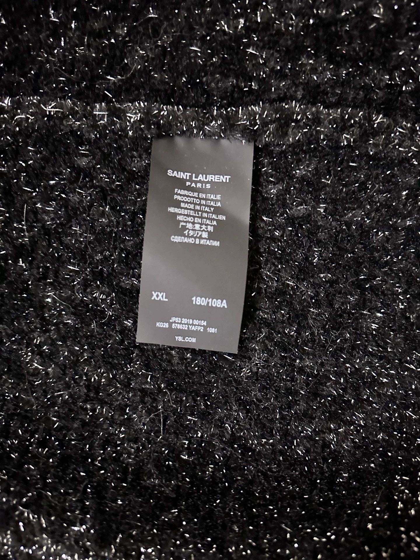 Saint Laurent Paris Saint Laurent Paris Silver Thread Snow Neale Thick Sweater Jacket Size US XXL / EU 58 / 5 - 3 Thumbnail
