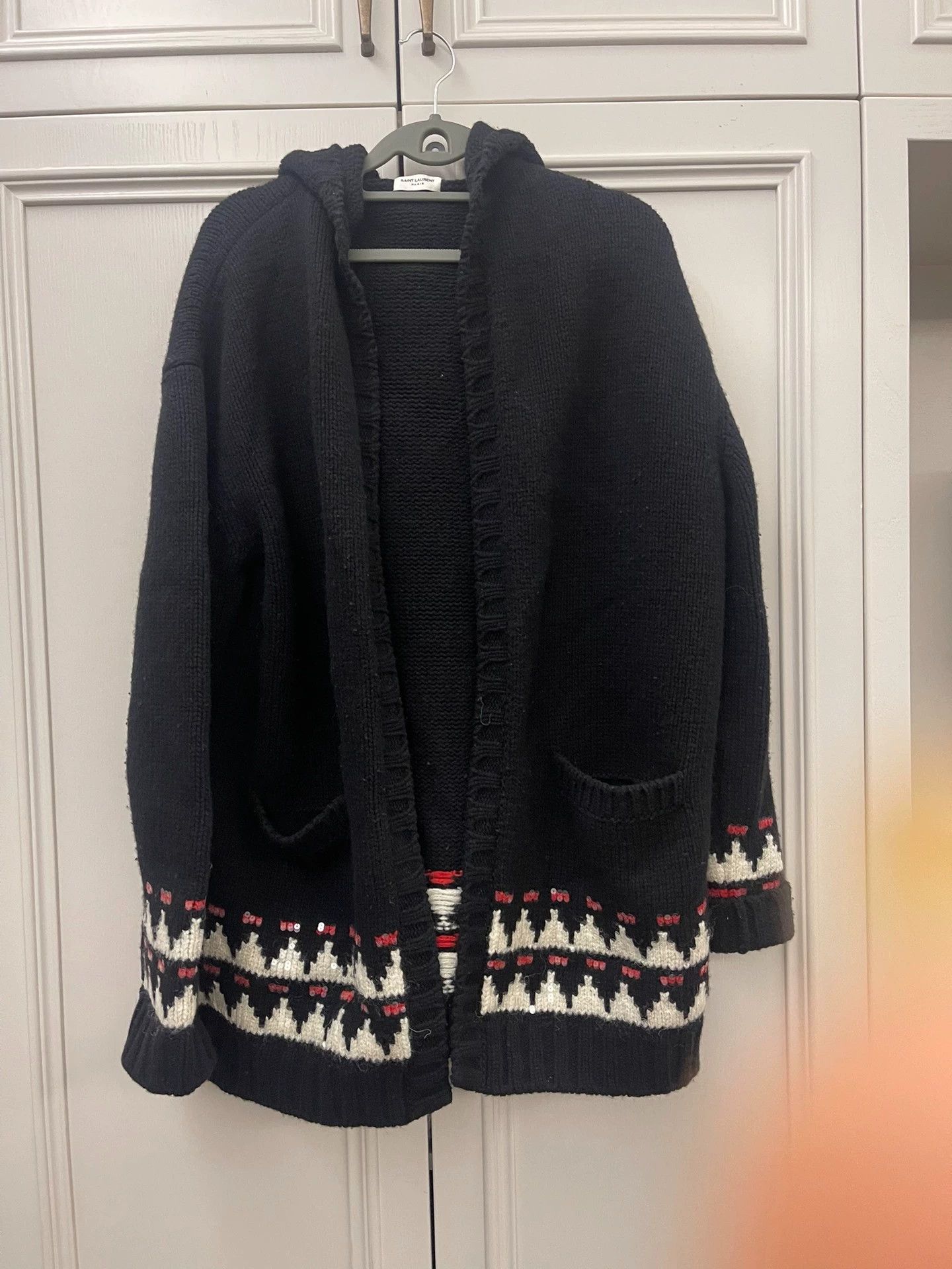 Saint Laurent Paris Saint Laurent Paris Wool Knitted Hooded Jacket Size US XS / EU 42 / 0 - 5 Thumbnail