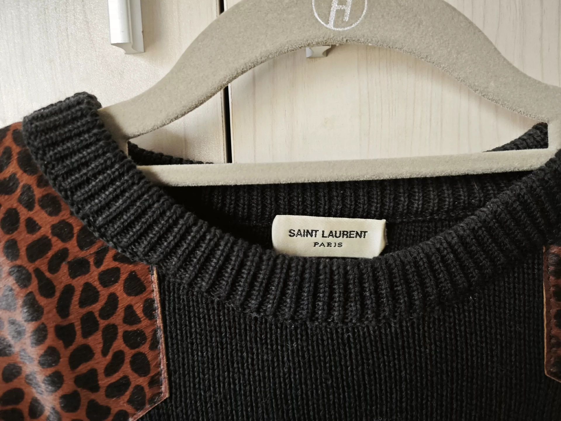 Saint Laurent Paris Saint Laurent Paris Shoulder patchwork sweater Size US XL / EU 56 / 4 - 5 Thumbnail