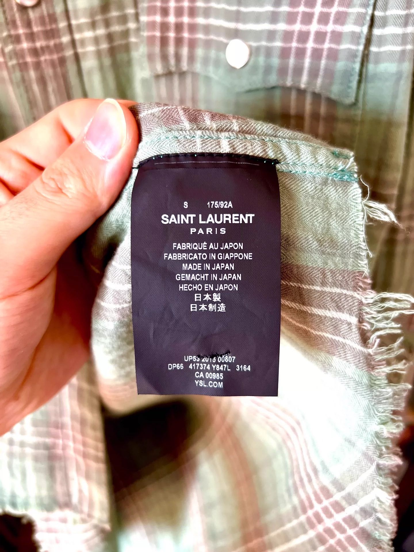 Saint Laurent Paris Saint Laurent Paris 16ss fashion show plaid fringed shirt Size US S / EU 44-46 / 1 - 6 Thumbnail