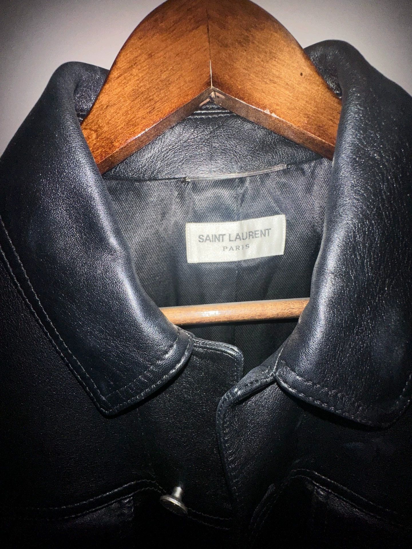 Saint Laurent Paris Saint Laurent Paris Limited edition silver buckle leather jacket Size US M / EU 48-50 / 2 - 2 Thumbnail