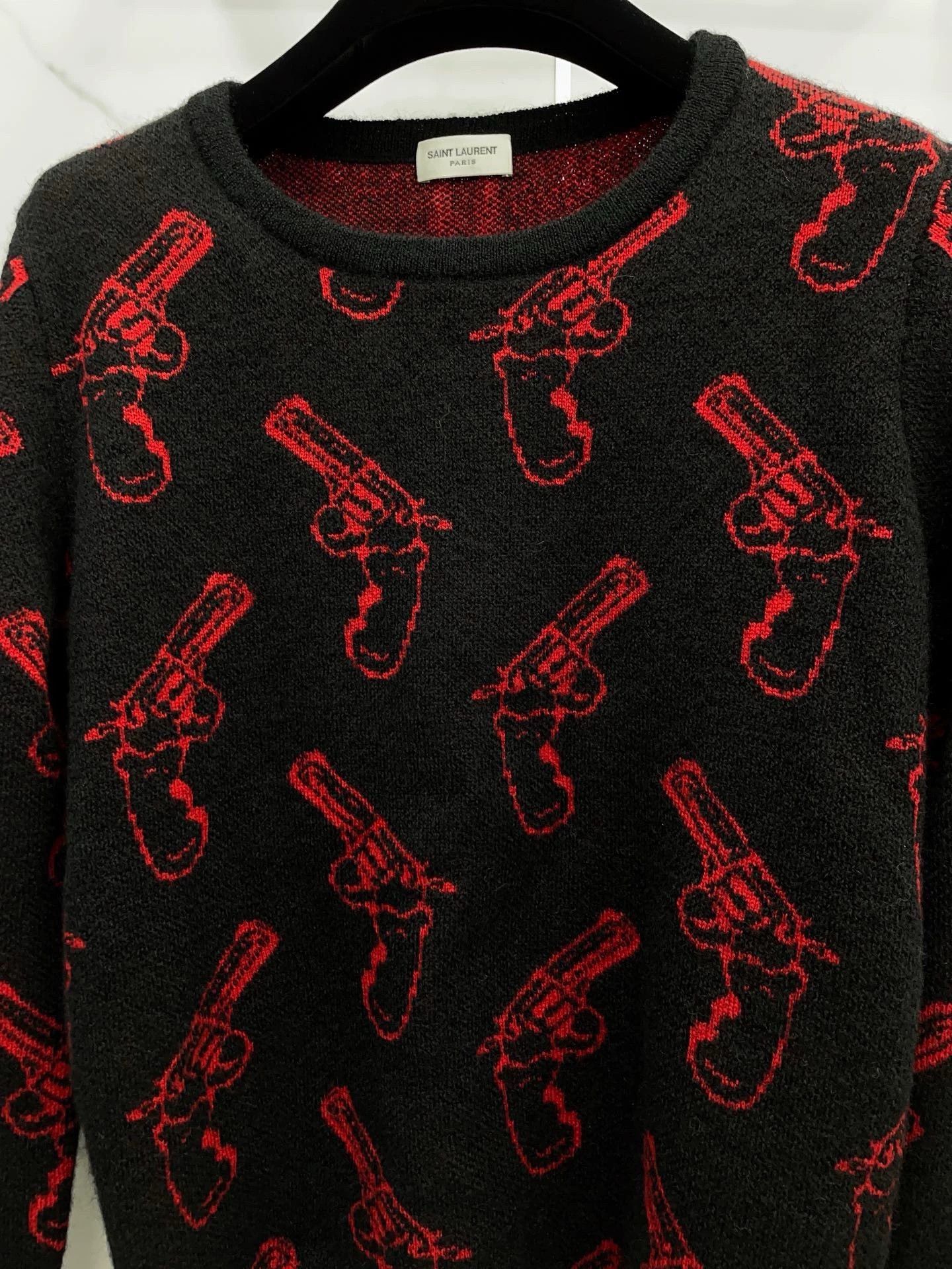 Saint Laurent Paris Saint Laurent Paris Pistol printed sweater Size US L / EU 52-54 / 3 - 4 Thumbnail