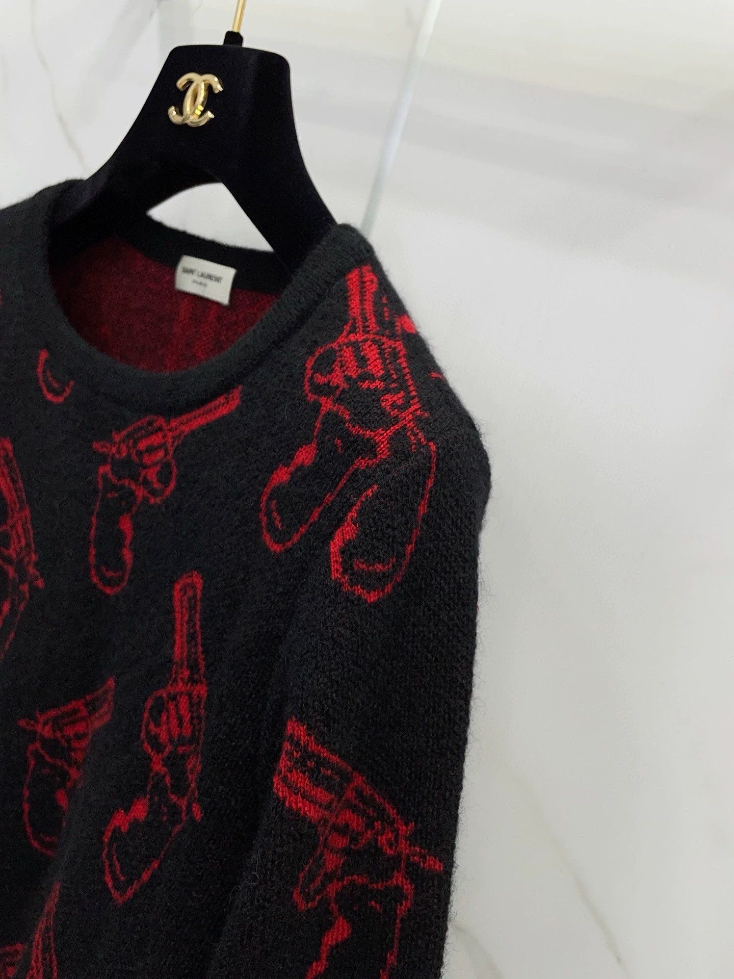Saint Laurent Paris Saint Laurent Paris Pistol printed sweater Size US L / EU 52-54 / 3 - 6 Thumbnail